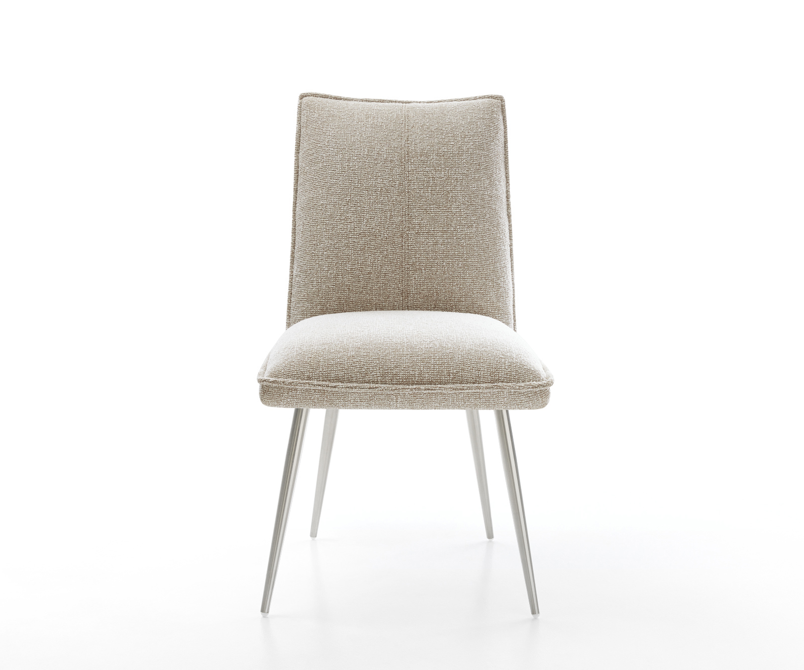Jídelní židle Lelio-Flex tkanina Měkký béžová 4-nohá zúžená nerezová ocel taštičkové pružiny - Obrázek 2