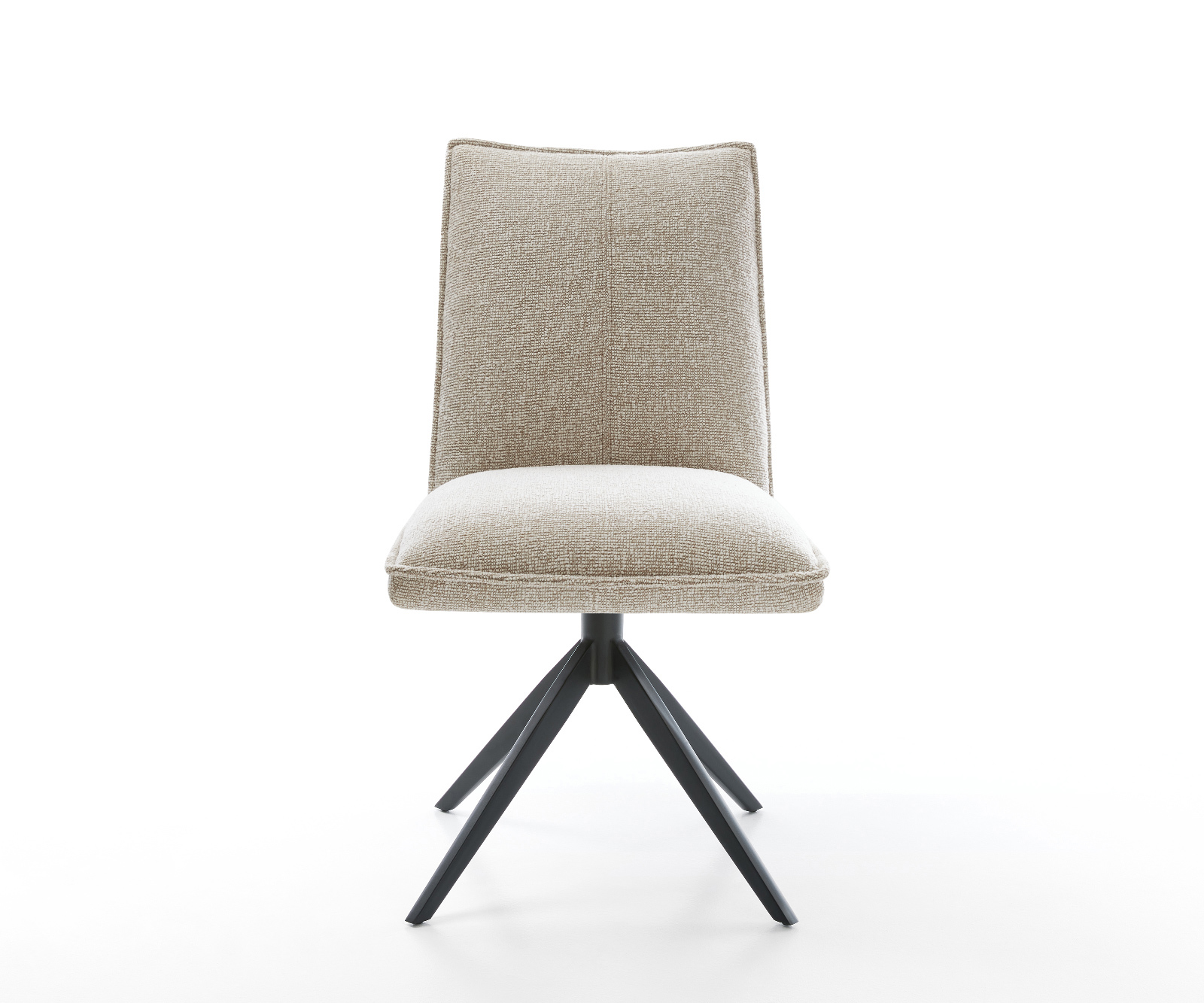 Jídelní židle Lelio-Flex látka Měkký béžová křížová podnož široká černá 360° otočný houpací funkce taštičkové pružiny - Obrázek 2