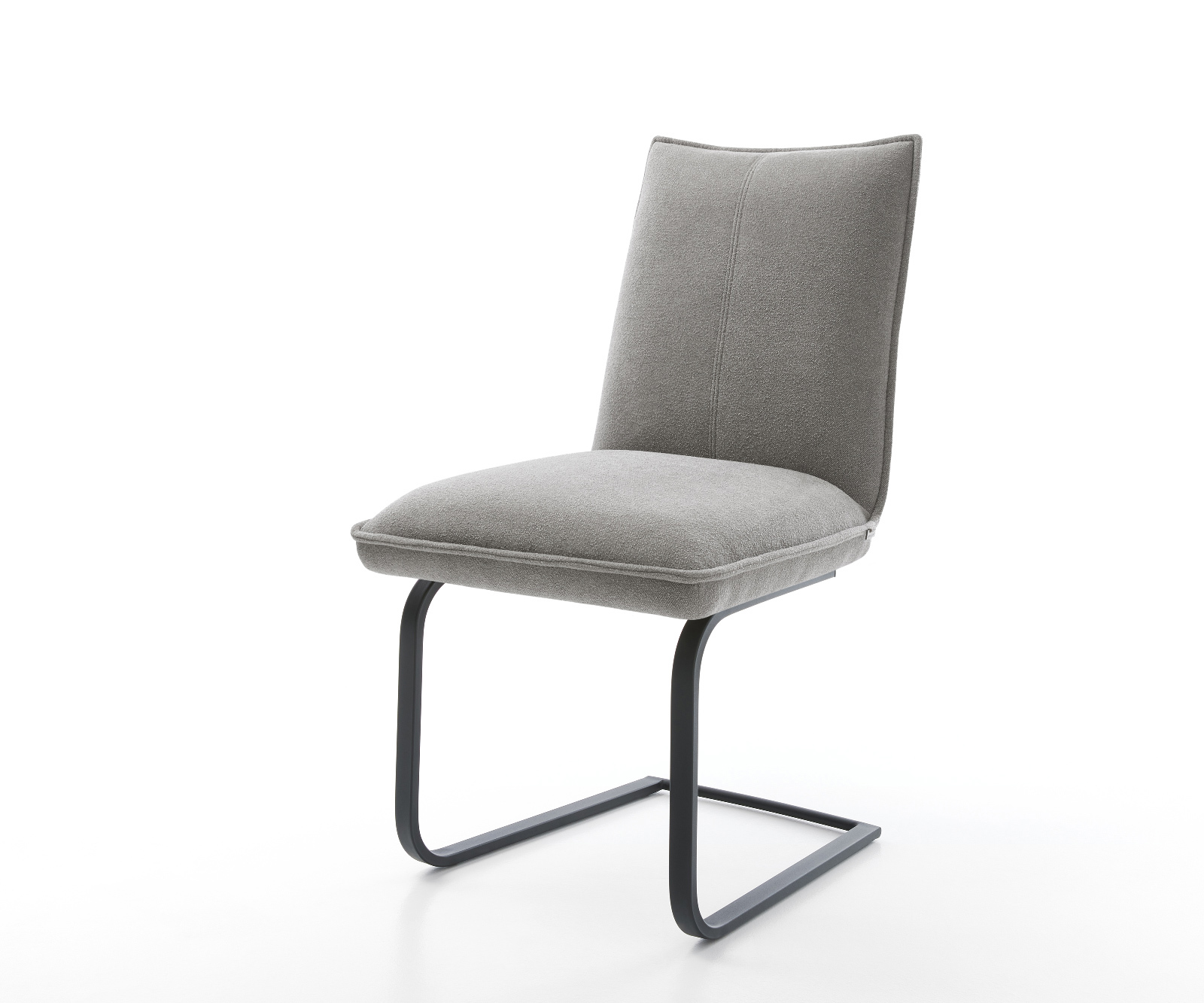 Jídelní židle Lelio-Flex strukturovaná látka Měkký šedá jídelní židle plochá černá taštičkové pružiny