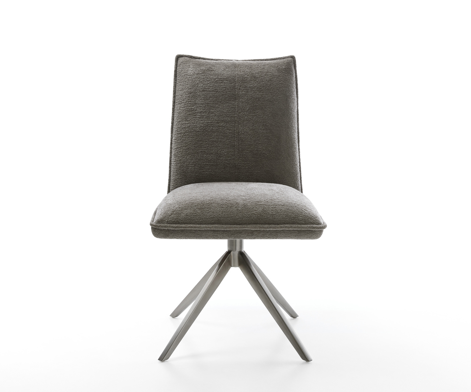 Jídelní židle Lelio-Flex bouclé měkký tmavě béžová křížová podnož široká grafitová 360° otočná houpací funkce taštičkové pružiny - Obrázek 2