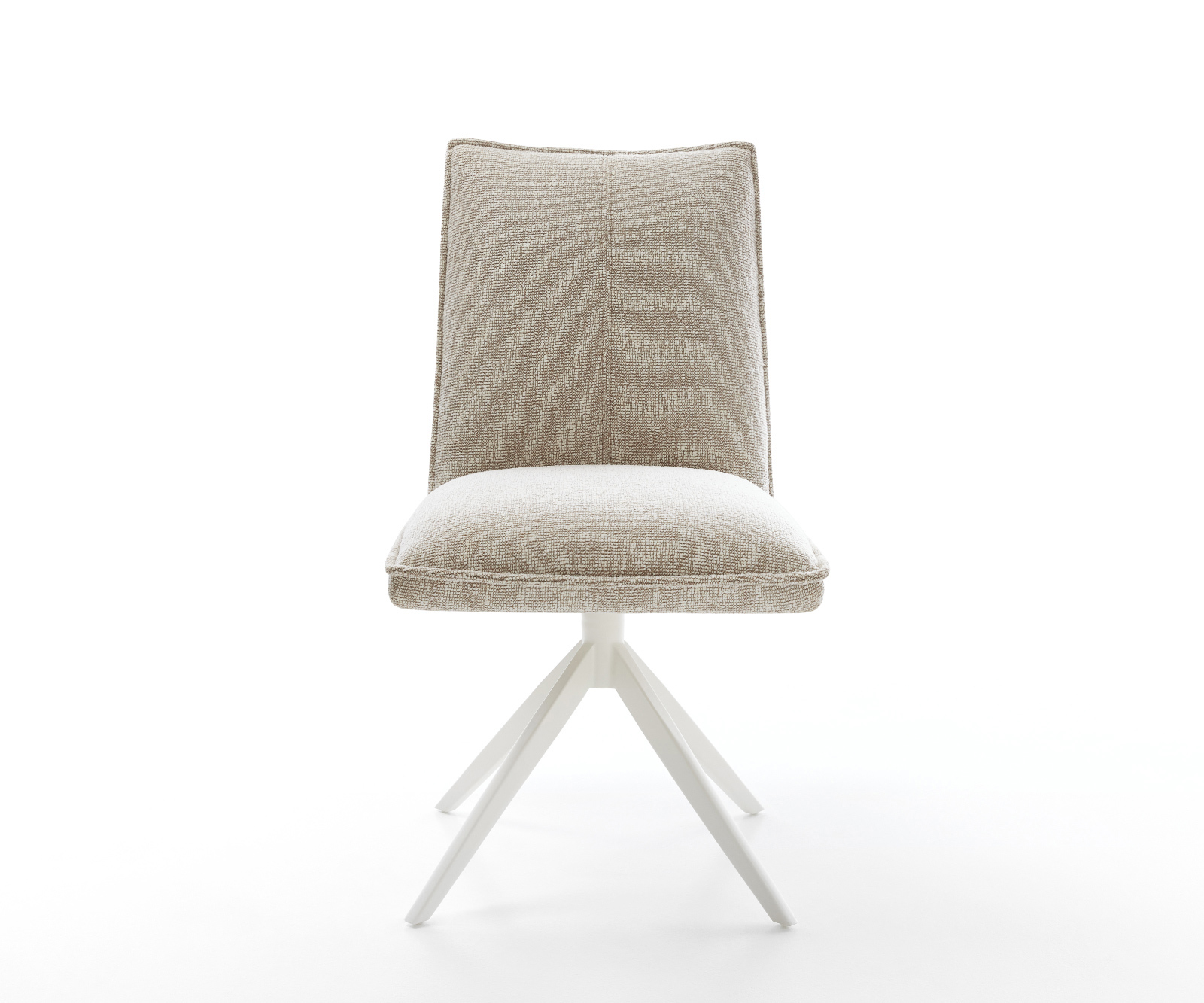 Jídelní židle Lelio-Flex látka Měkký béžová křížová podnož široká bílá 360° otočný houpací funkce taštičkové pružiny - Obrázek 2