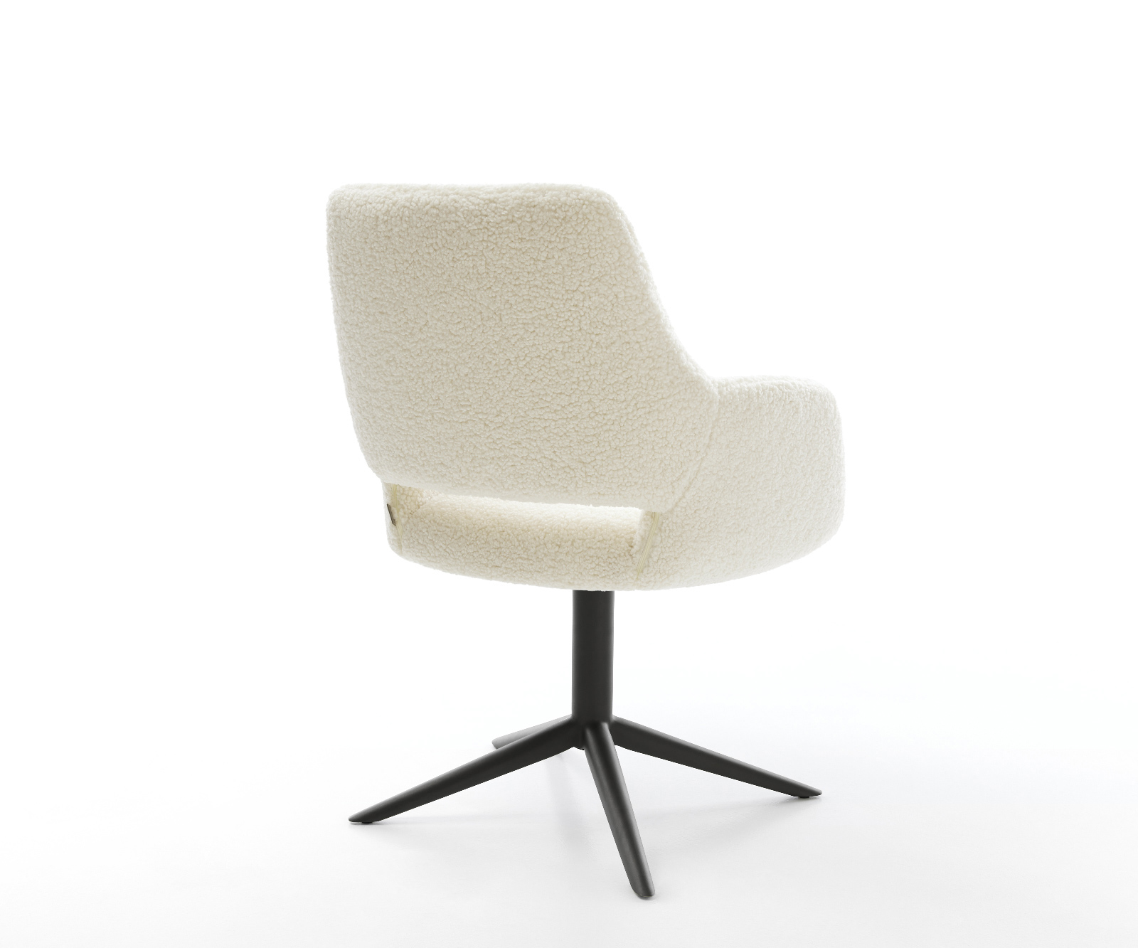 Jídelní židle Yago-Flex s područkami plyšový manšestr béžová křížová podnož černá otočný o 360° houpací funkce taštičkové pružiny - Obrázek 5