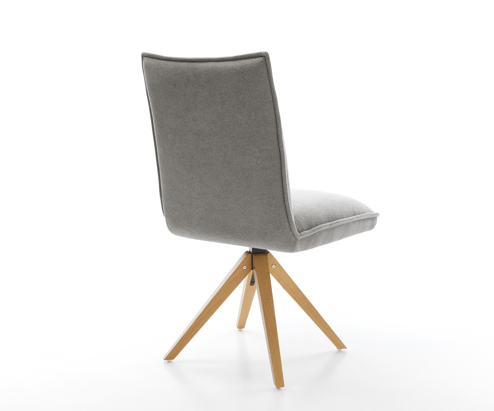 Jídelní židle Lelio-Flex strukturovaná látka Měkký šedá dřevěná podnož hranatá přírodní 180° otočný taštičkové pružiny - Obrázek 5