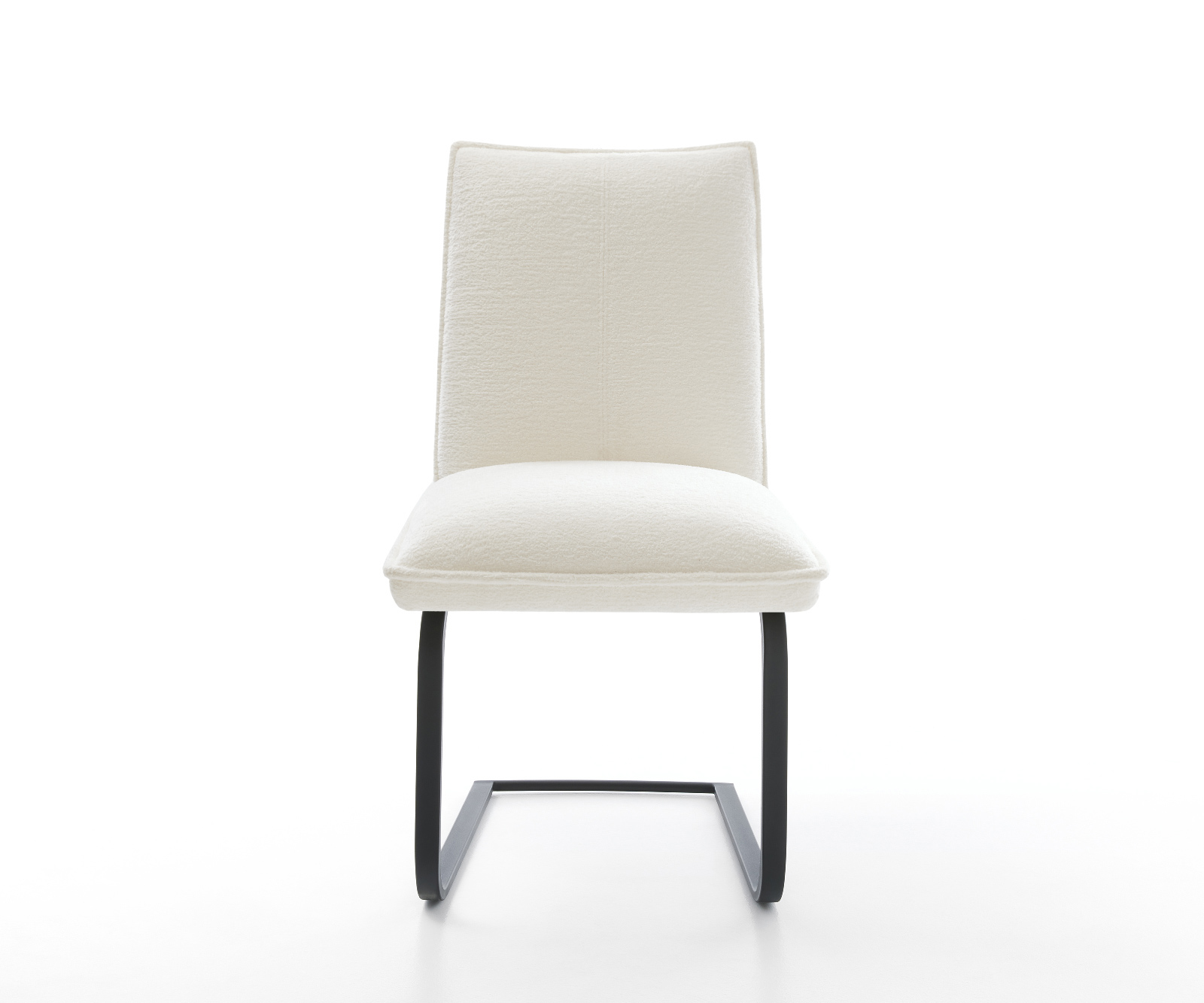 Jídelní židle Lelio-Flex bouclé měkký béžová jídelní židle plochá černá taštičkové pružiny - Obrázek 2