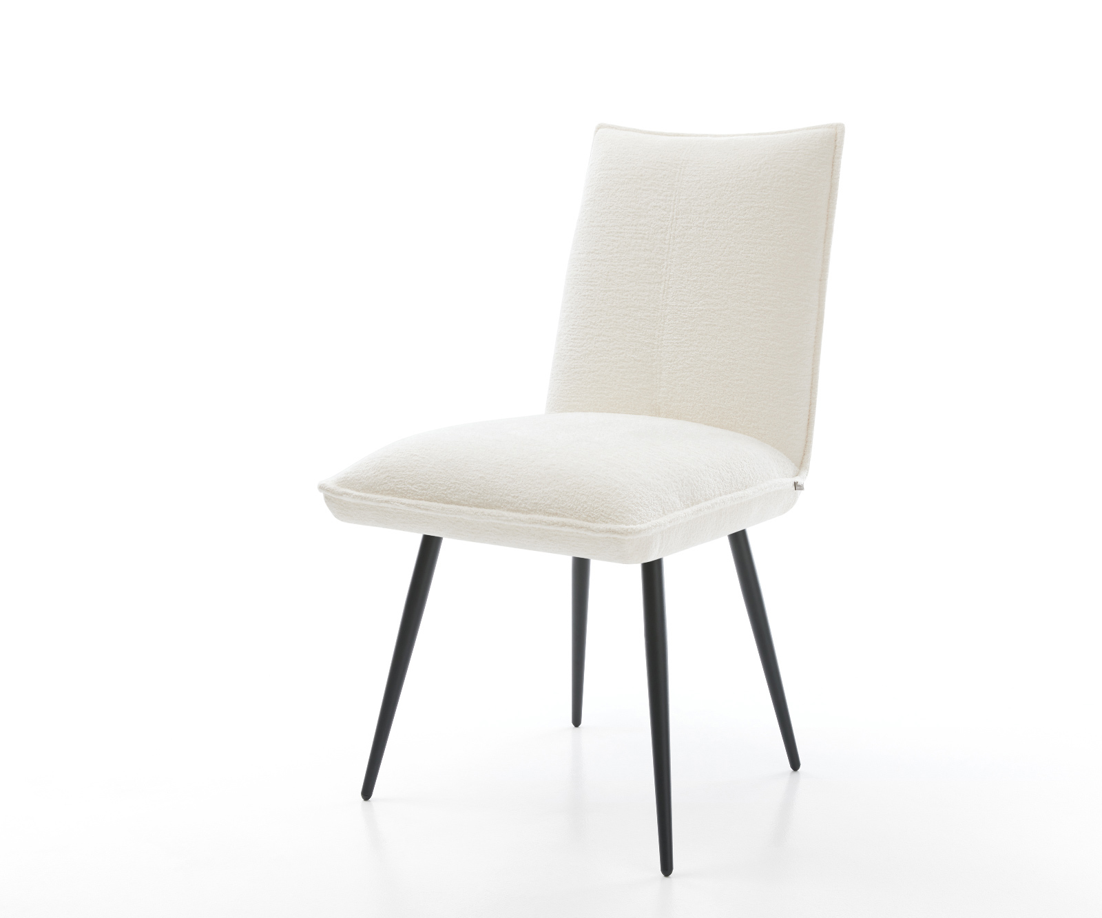 Jídelní židle Lelio-Flex bouclé měkký béžová 4-nohá zúžená černá taštičkové pružiny