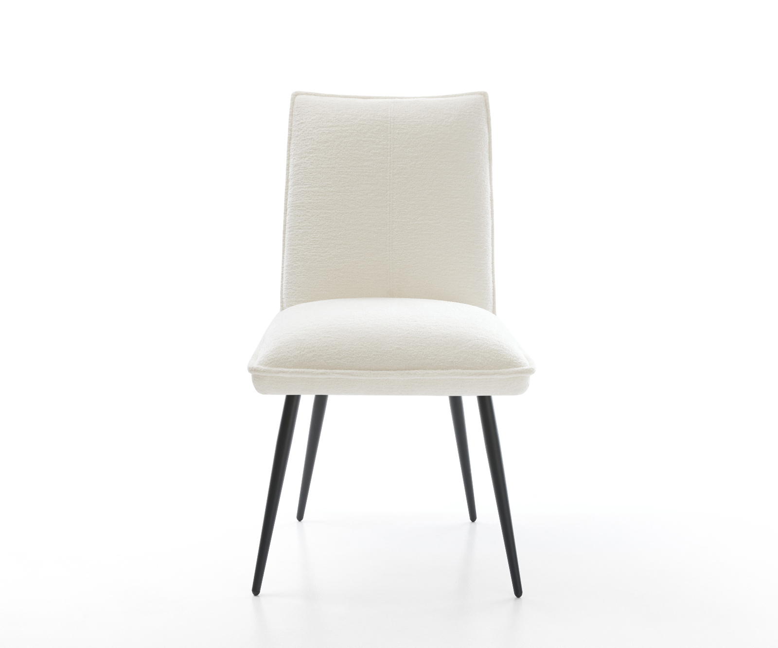 Jídelní židle Lelio-Flex bouclé měkký béžová 4-nohá zúžená černá taštičkové pružiny - Obrázek 2