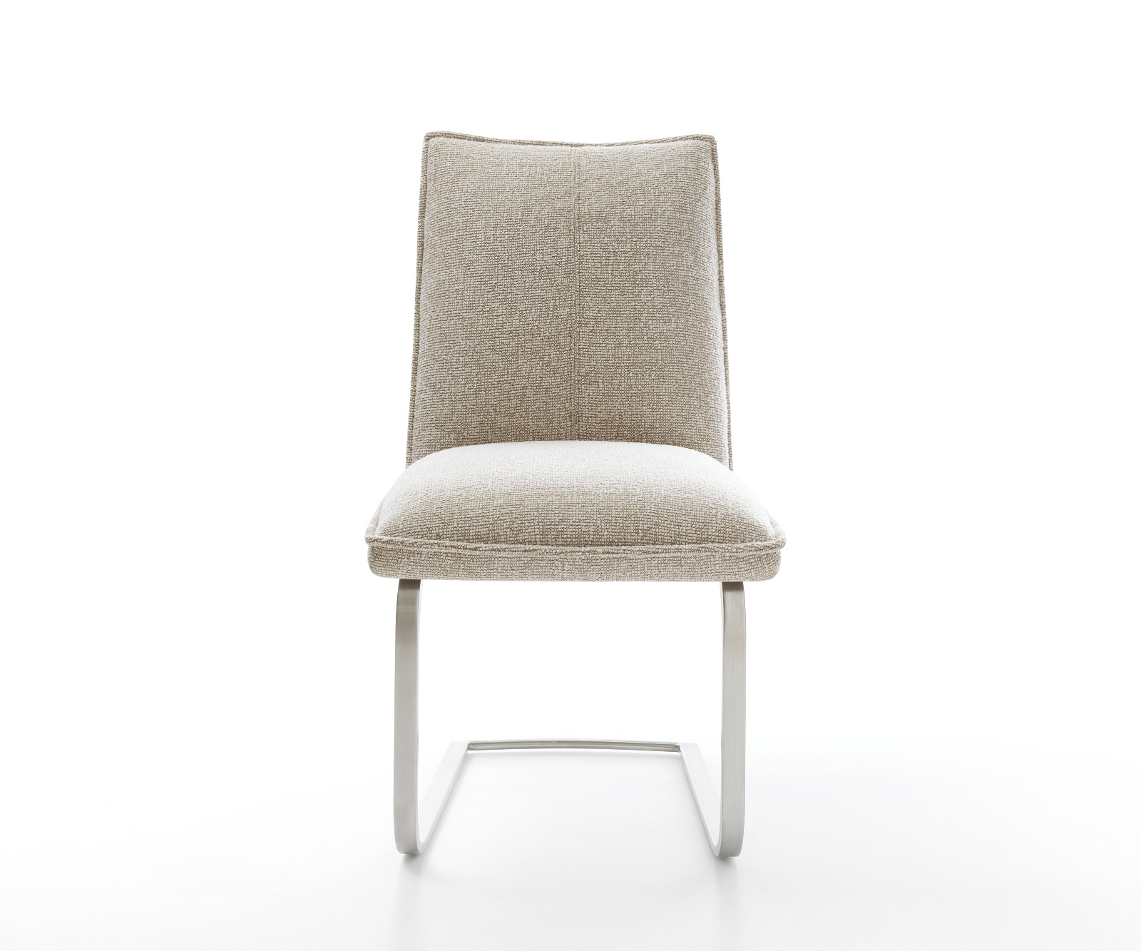 Jídelní židle Lelio-Flex látka Měkký béžová jídelní židle plochý nerezová ocel taštičkové pružiny - Obrázek 2