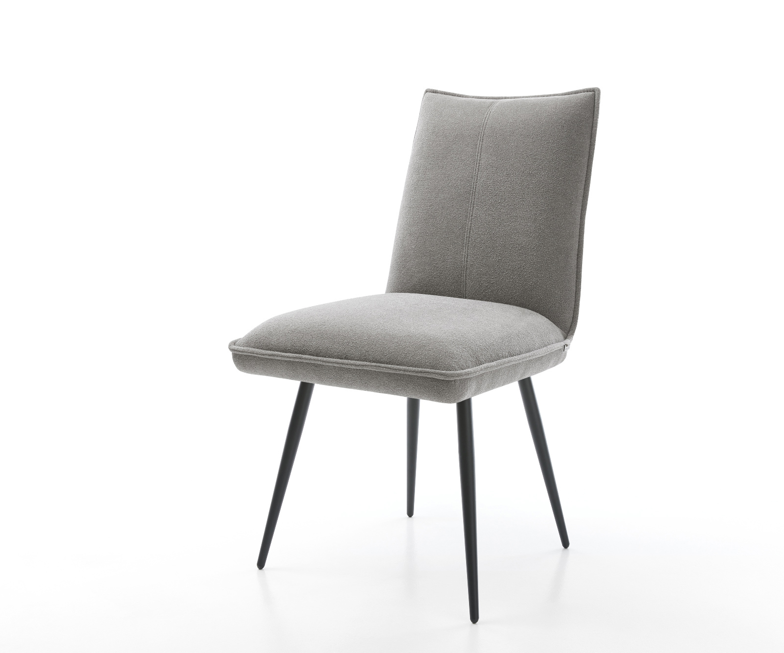 Jídelní židle Lelio-Flex strukturovaná látka Měkký šedá 4-nohá zúžená černá taštičkové pružiny