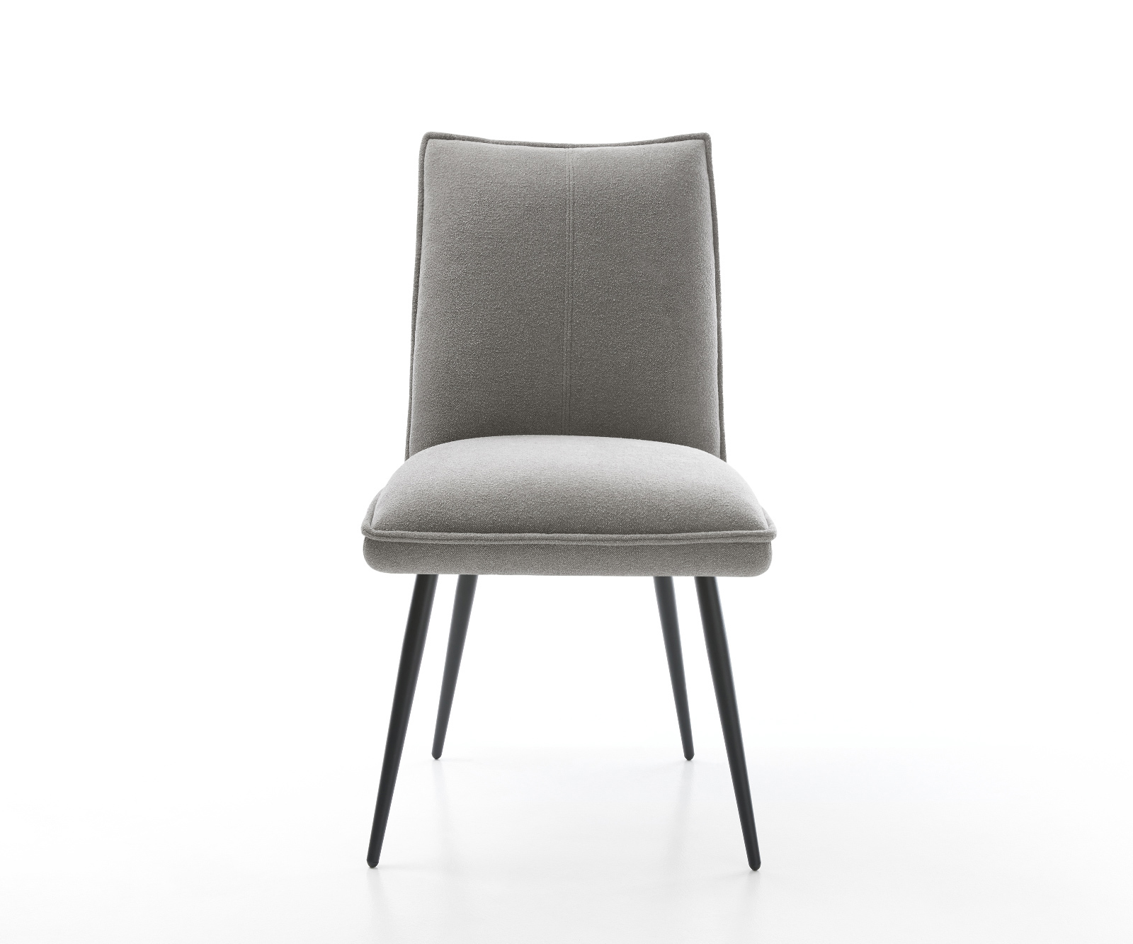 Jídelní židle Lelio-Flex strukturovaná látka Měkký šedá 4-nohá zúžená černá taštičkové pružiny - Obrázek 2