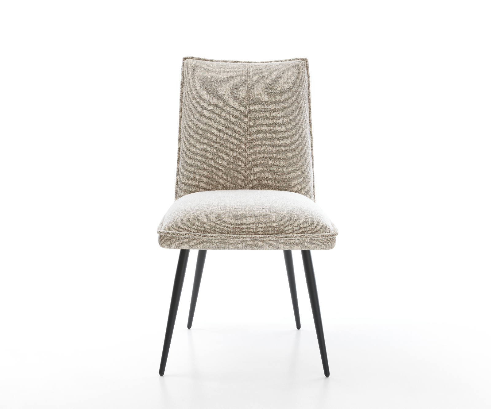 Jídelní židle Lelio-Flex látka Měkký béžová 4-nohá zúžená černá taštičkové pružiny - Obrázek 2