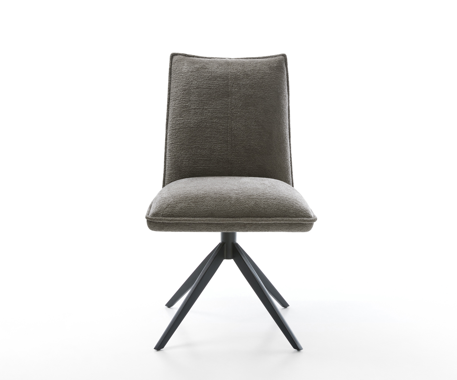 Jídelní židle Lelio-Flex bouclé měkký tmavě béžová křížová podnož široká černá 360° otočný houpací funkce taštičkové pružiny - Obrázek 2