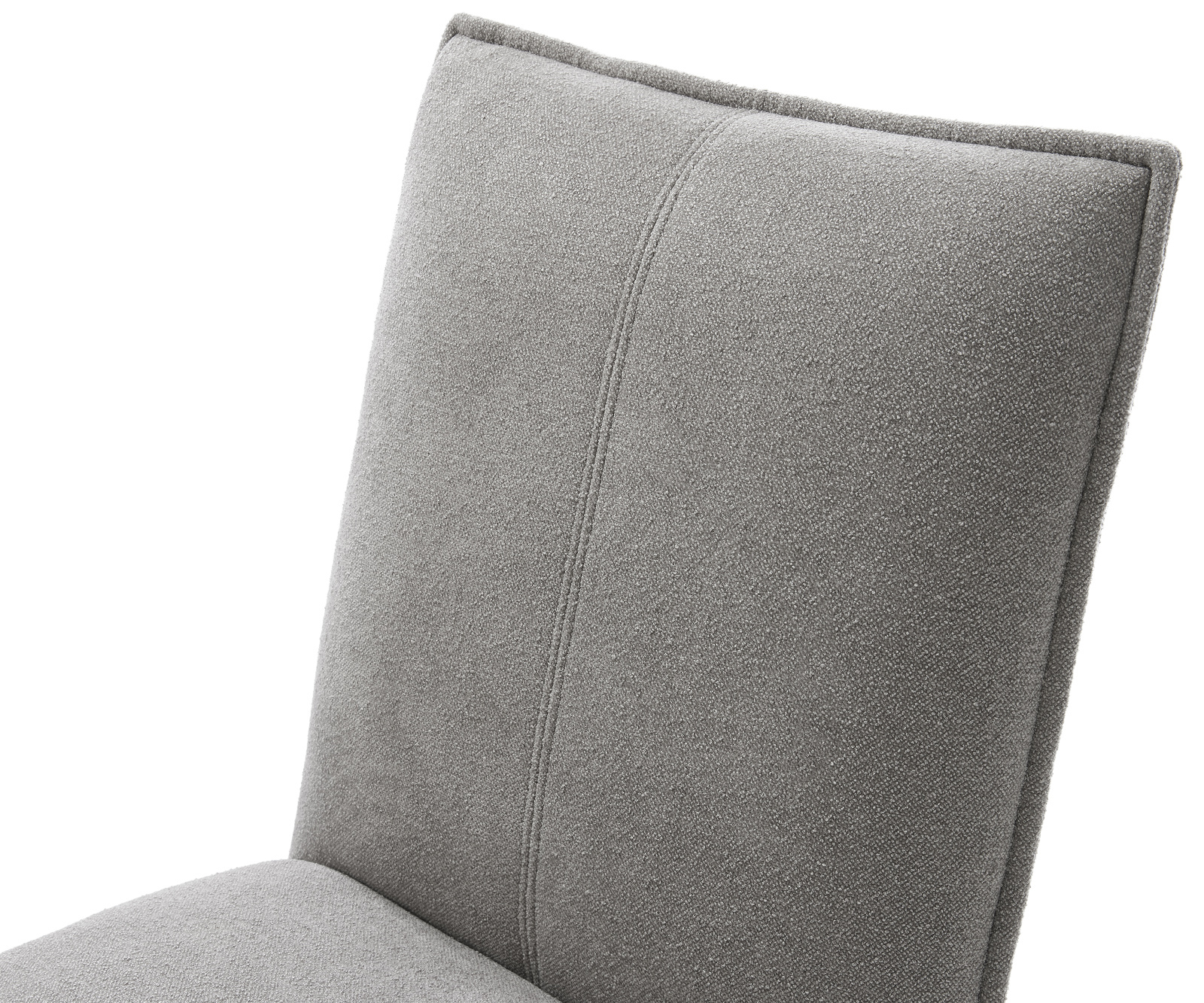 Jídelní židle Lelio-Flex strukturovaná látka Měkký šedá 4-nohá zúžená nerezová ocel taštičkové pružiny - Obrázek 4