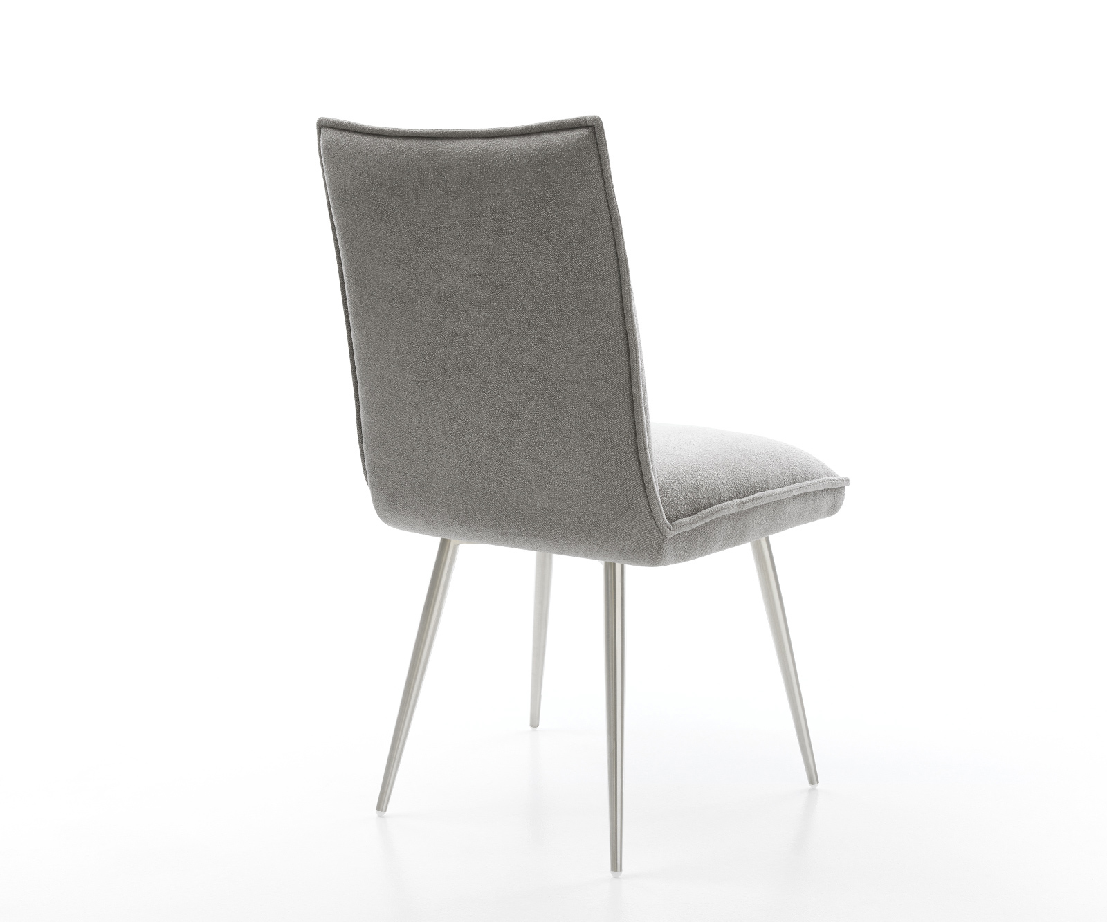 Jídelní židle Lelio-Flex strukturovaná látka Měkký šedá 4-nohá zúžená nerezová ocel taštičkové pružiny - Obrázek 5