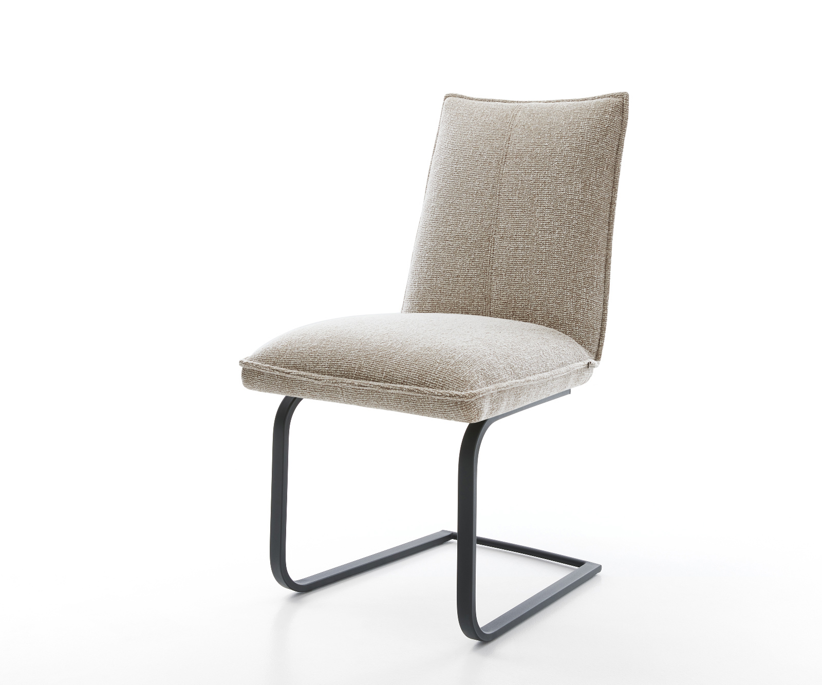 Jídelní židle Lelio-Flex látka Měkký béžová jídelní židle plochá černá taštičkové pružiny