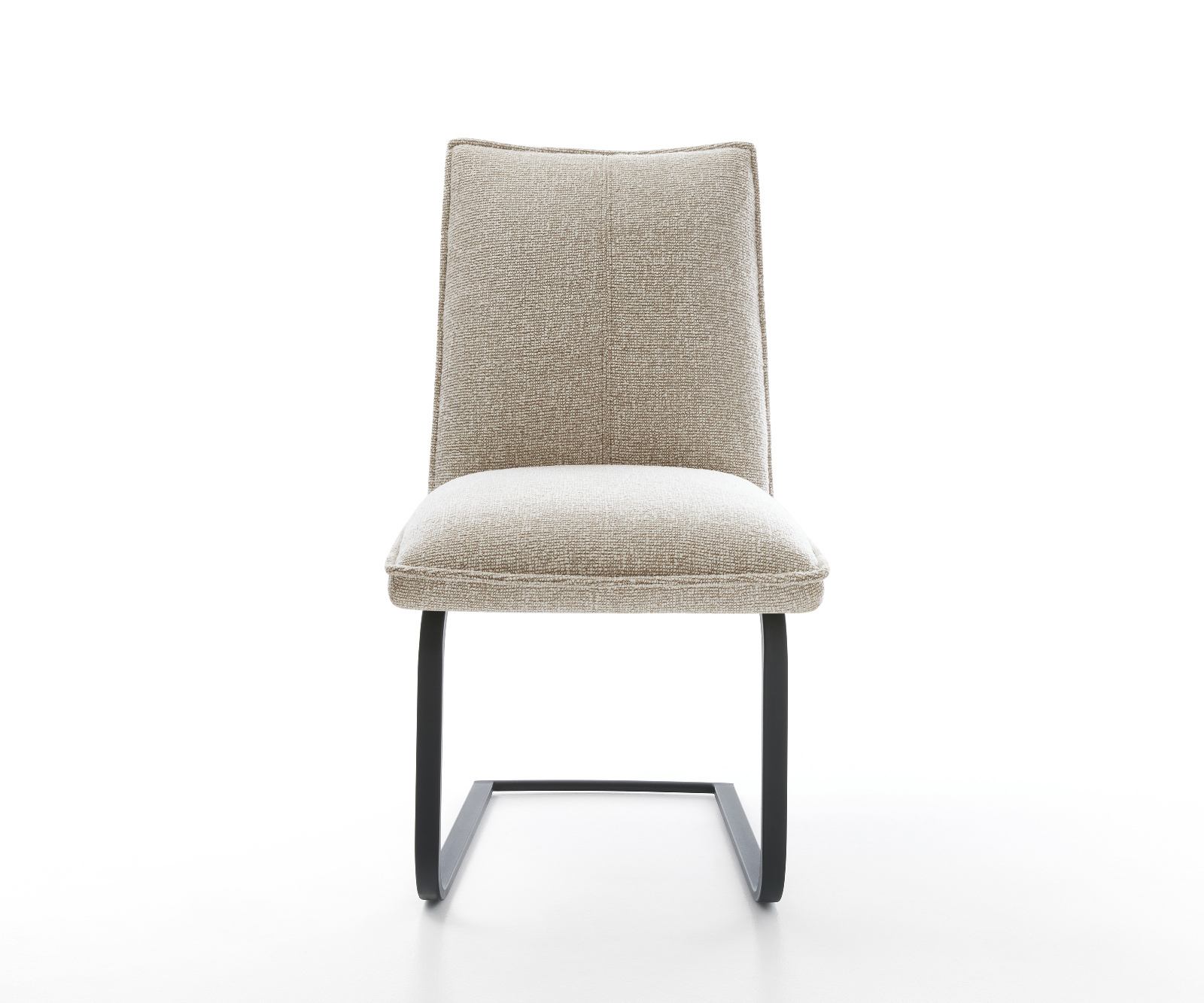 Jídelní židle Lelio-Flex látka Měkký béžová jídelní židle plochá černá taštičkové pružiny - Obrázek 2