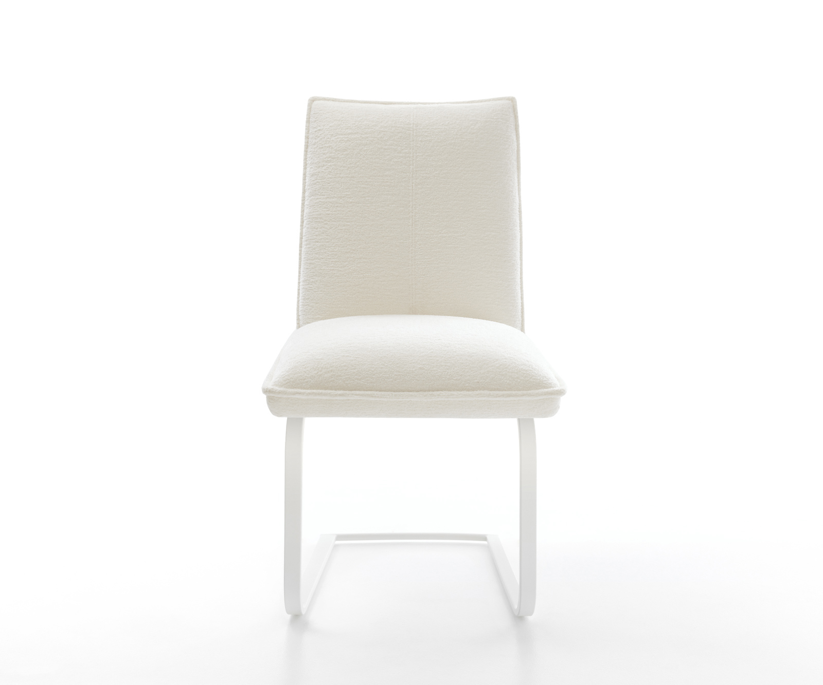 Jídelní židle Lelio-Flex bouclé měkký béžová jídelní židle plochá bílá taštičkové pružiny - Obrázek 2