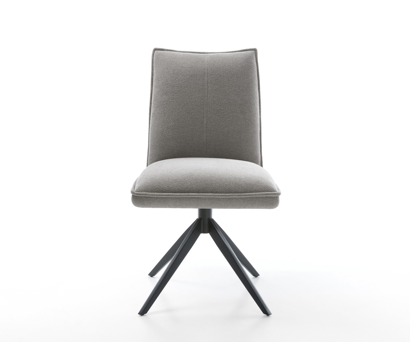 Jídelní židle Lelio-Flex strukturovaná látka Měkký šedá křížová podnož široká černá 360° otočný houpací funkce taštičkové pružiny - Obrázek 2