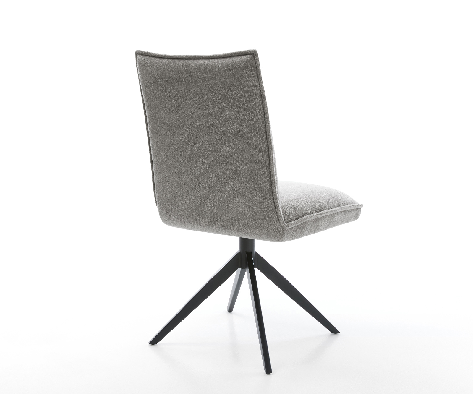 Jídelní židle Lelio-Flex strukturovaná látka Měkký šedá křížová podnož široká černá 360° otočný houpací funkce taštičkové pružiny - Obrázek 5