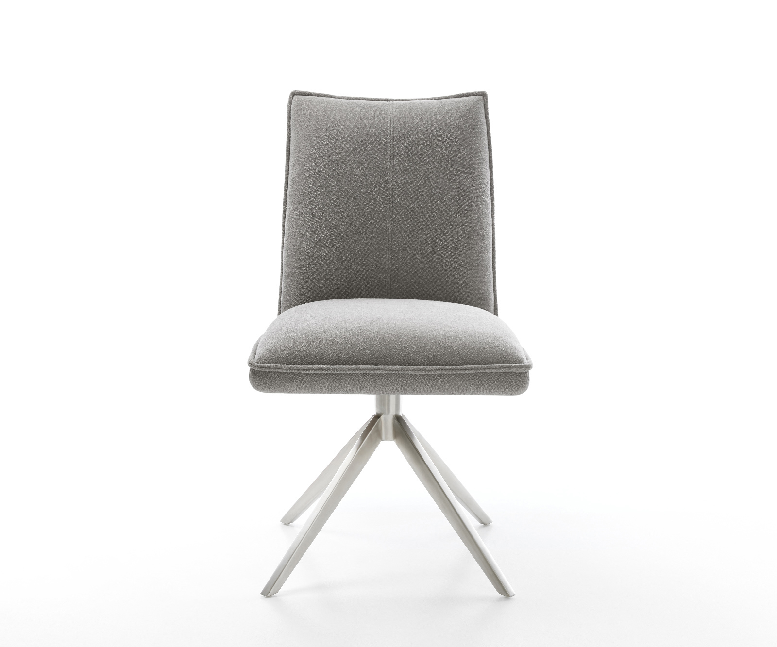 Jídelní židle Lelio-Flex látka Měkký šedá křížová podnož široká nerezová ocel 360° otočný houpací funkce taštičkové pružiny - Obrázek 2
