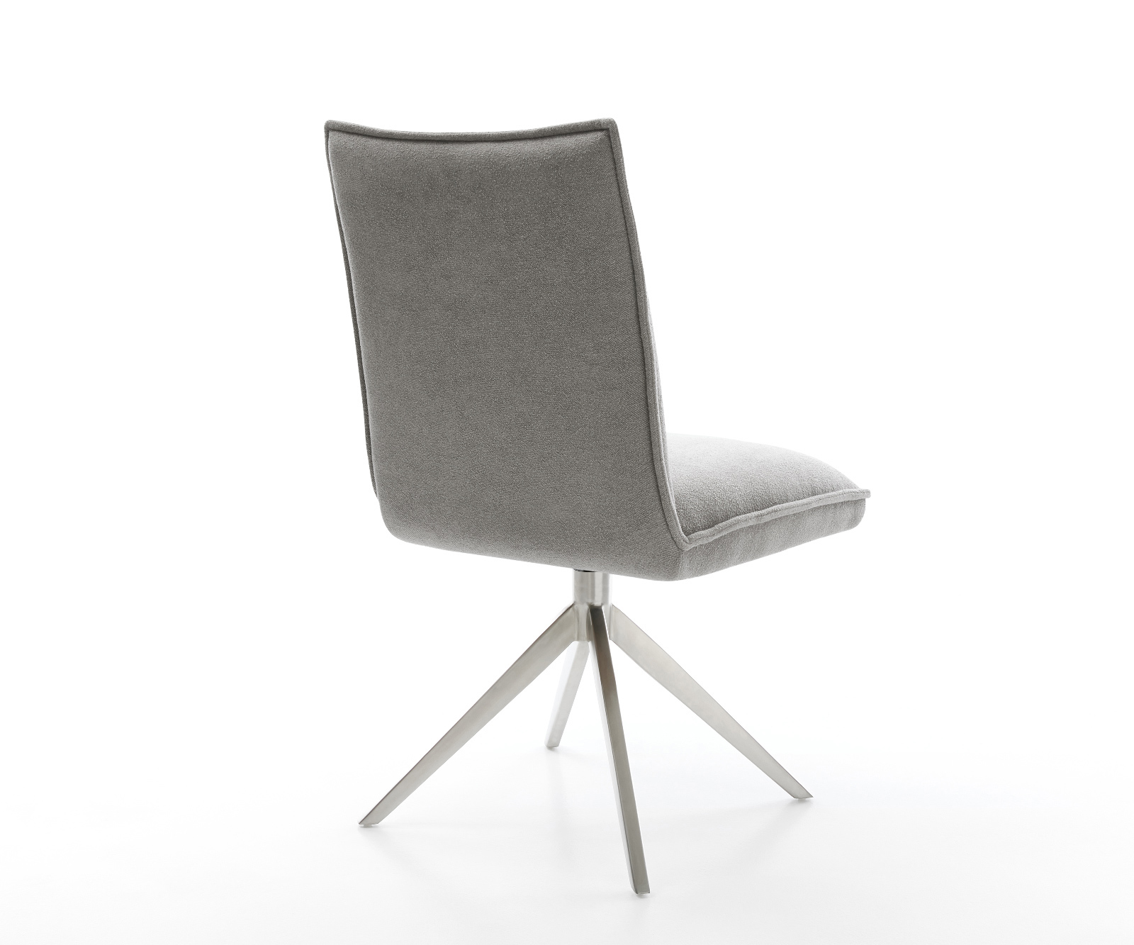 Jídelní židle Lelio-Flex látka Měkký šedá křížová podnož široká nerezová ocel 360° otočný houpací funkce taštičkové pružiny - Obrázek 5