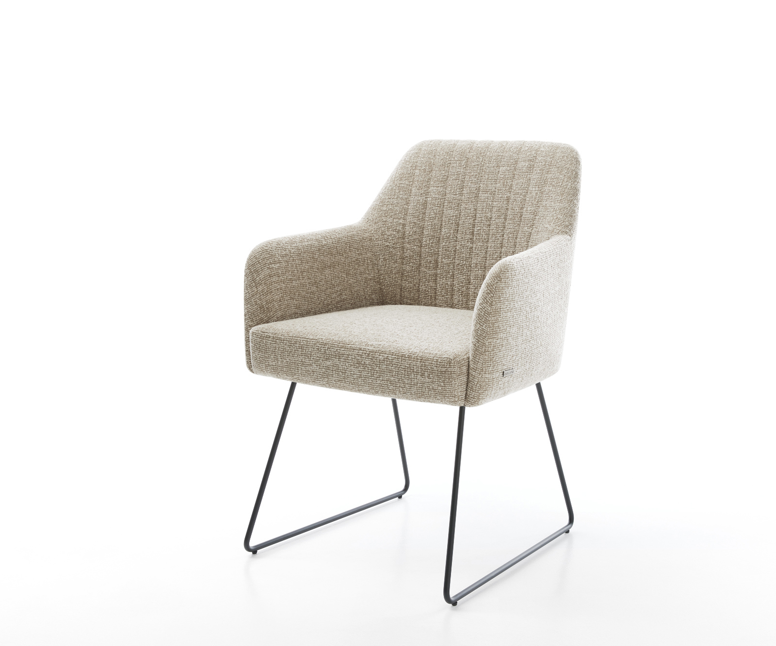 Jídelní židle Greg-Flex tkanina Měkký béžová tenká podnož černá taštičkové pružiny