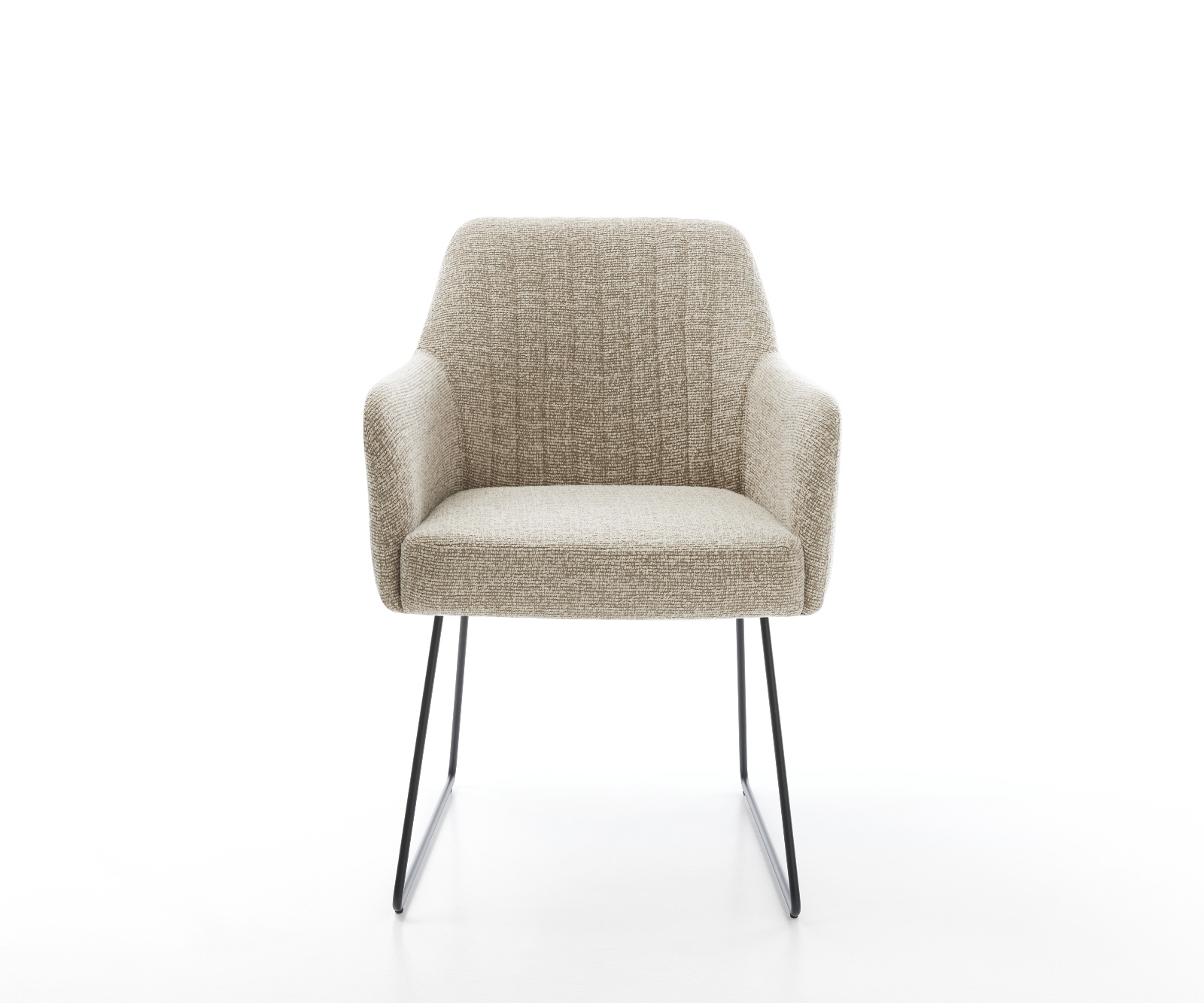 Jídelní židle Greg-Flex tkanina Měkký béžová tenká podnož černá taštičkové pružiny - Obrázek 2