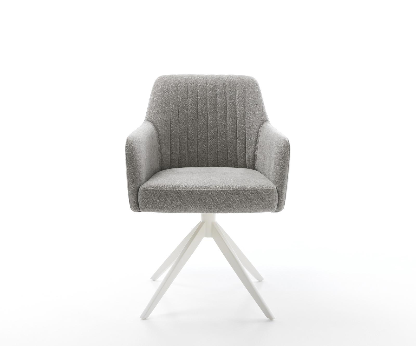 Jídelní židle Greg-Flex strukturovaná látka Měkký šedá křížová podnož široká bílá 360° otočný houpací funkce taštičkové pružiny - Obrázek 2