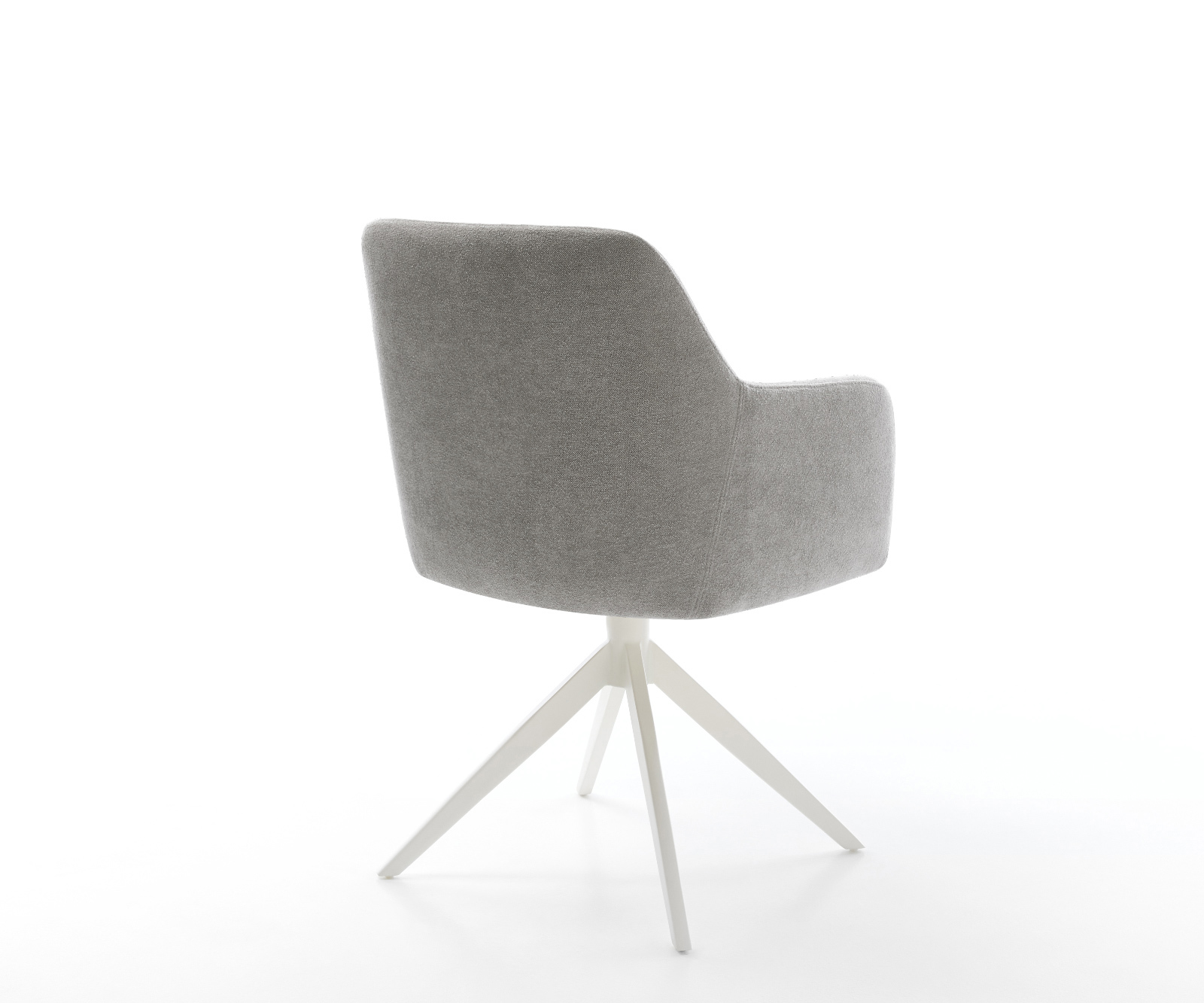 Jídelní židle Greg-Flex strukturovaná látka Měkký šedá křížová podnož široká bílá 360° otočný houpací funkce taštičkové pružiny - Obrázek 5