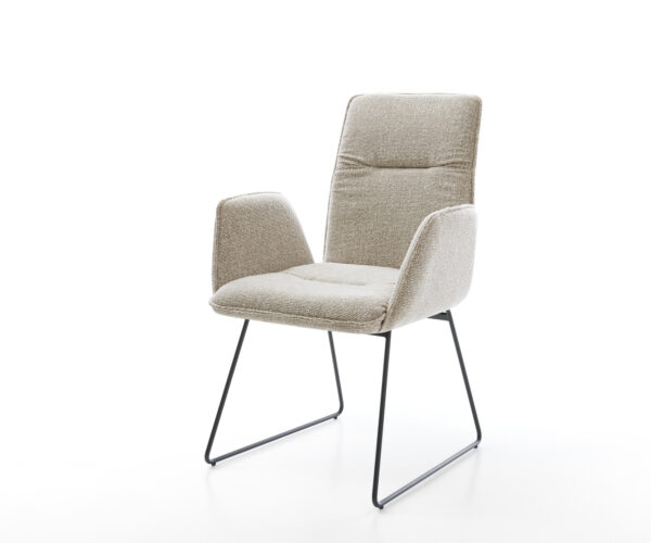 Jídelní židle Vinja-Flex tkanina Měkký béžová tenká podnož černá