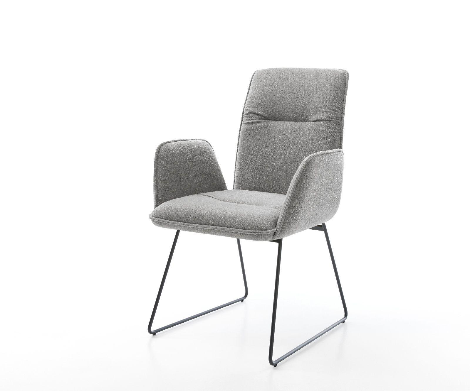 Jídelní židle Vinja-Flex strukturovaná látka Měkký šedá tenká podnož černá