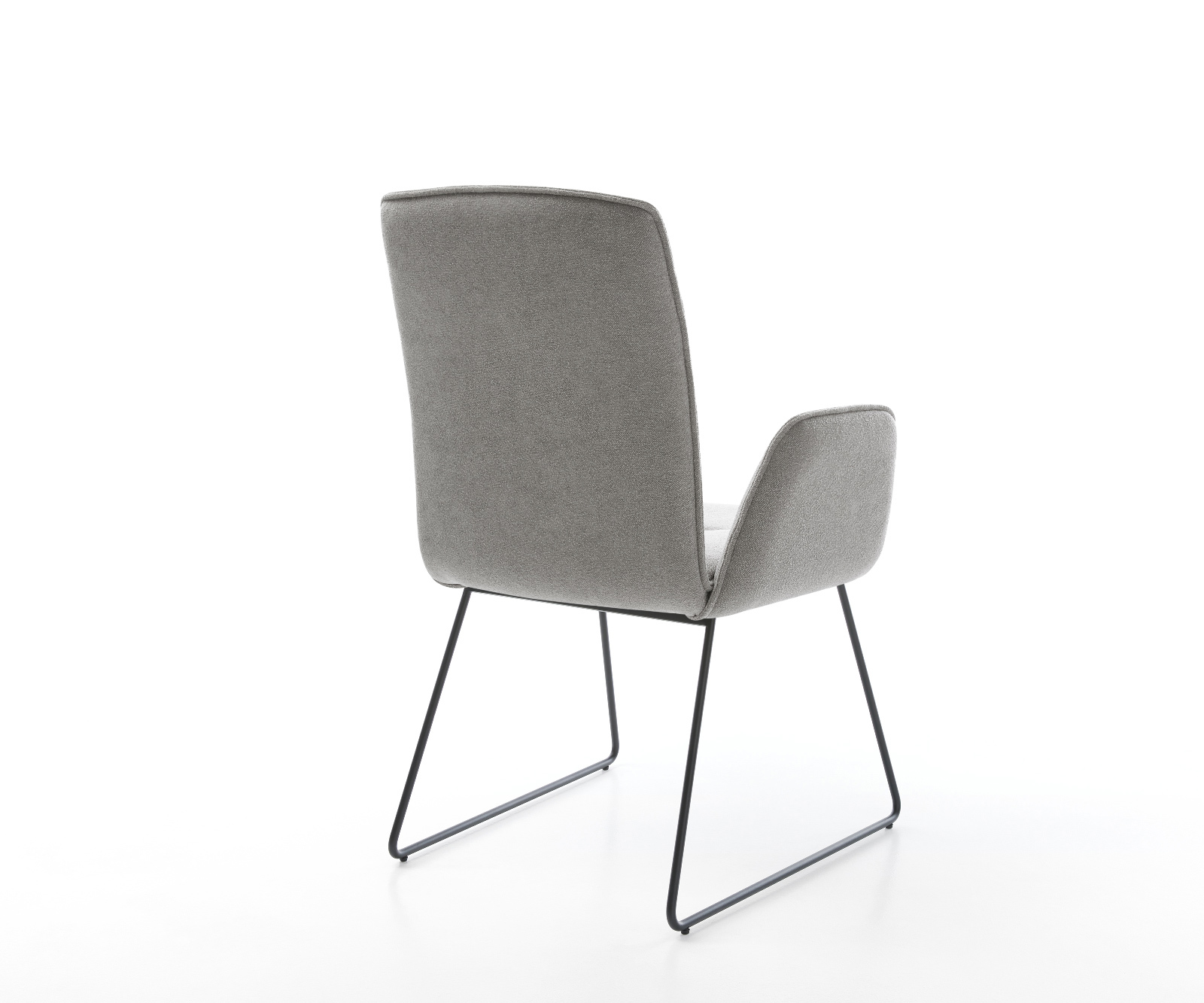 Jídelní židle Vinja-Flex strukturovaná látka Měkký šedá tenká podnož černá - Obrázek 5