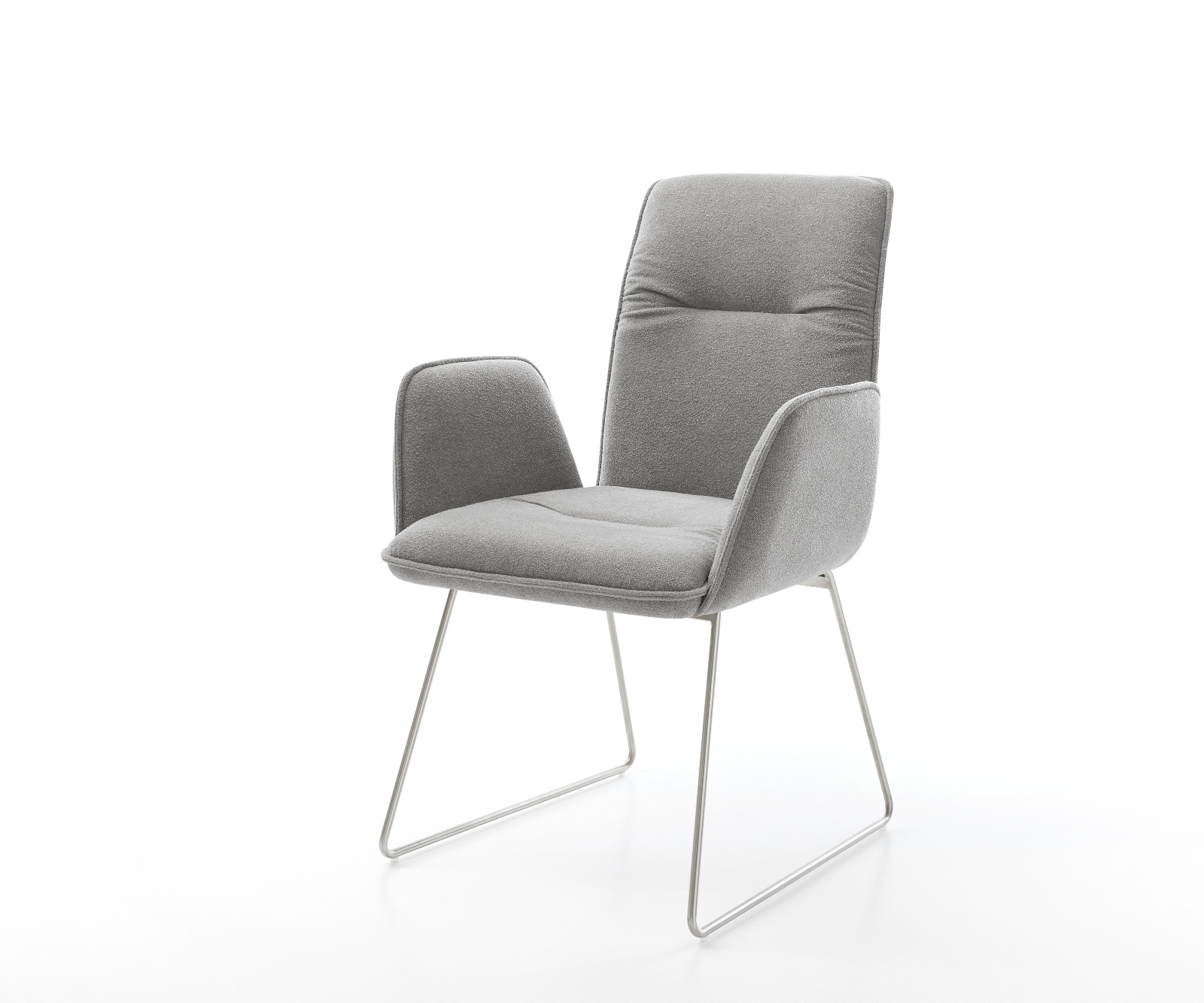 Jídelní židle Vinja-Flex látka Měkký šedá tenká podnož nerezová ocel