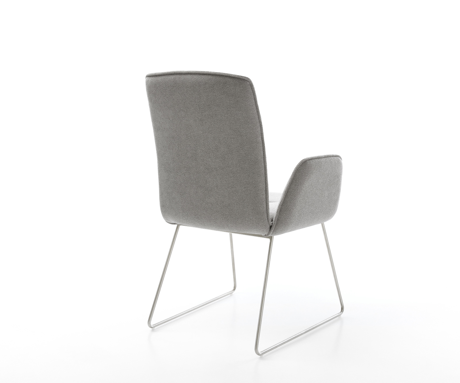 Jídelní židle Vinja-Flex látka Měkký šedá tenká podnož nerezová ocel - Obrázek 5