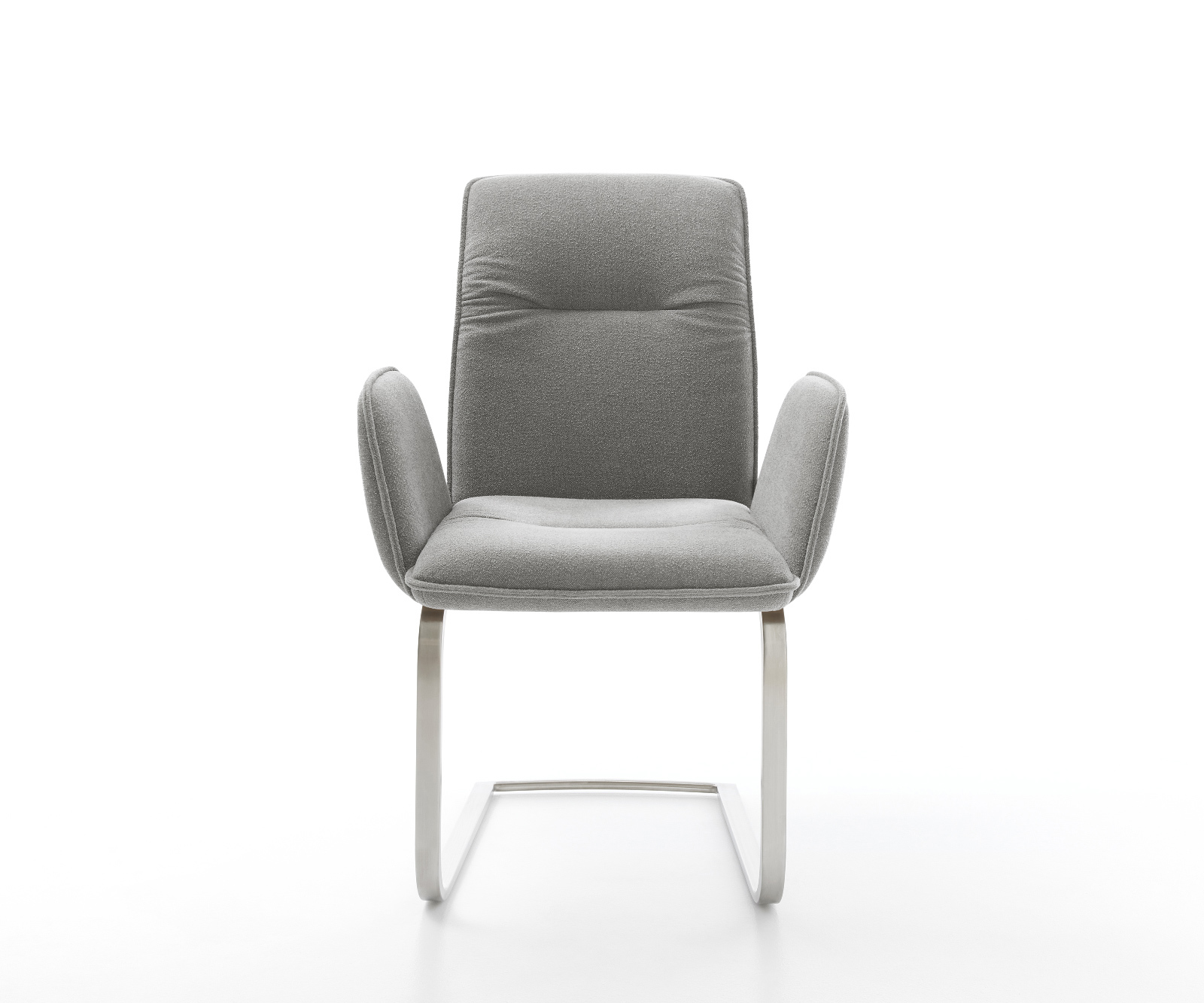 Jídelní židle Vinja-Flex tkanina Měkký šedá jídelní židle plochý nerezová ocel - Obrázek 2