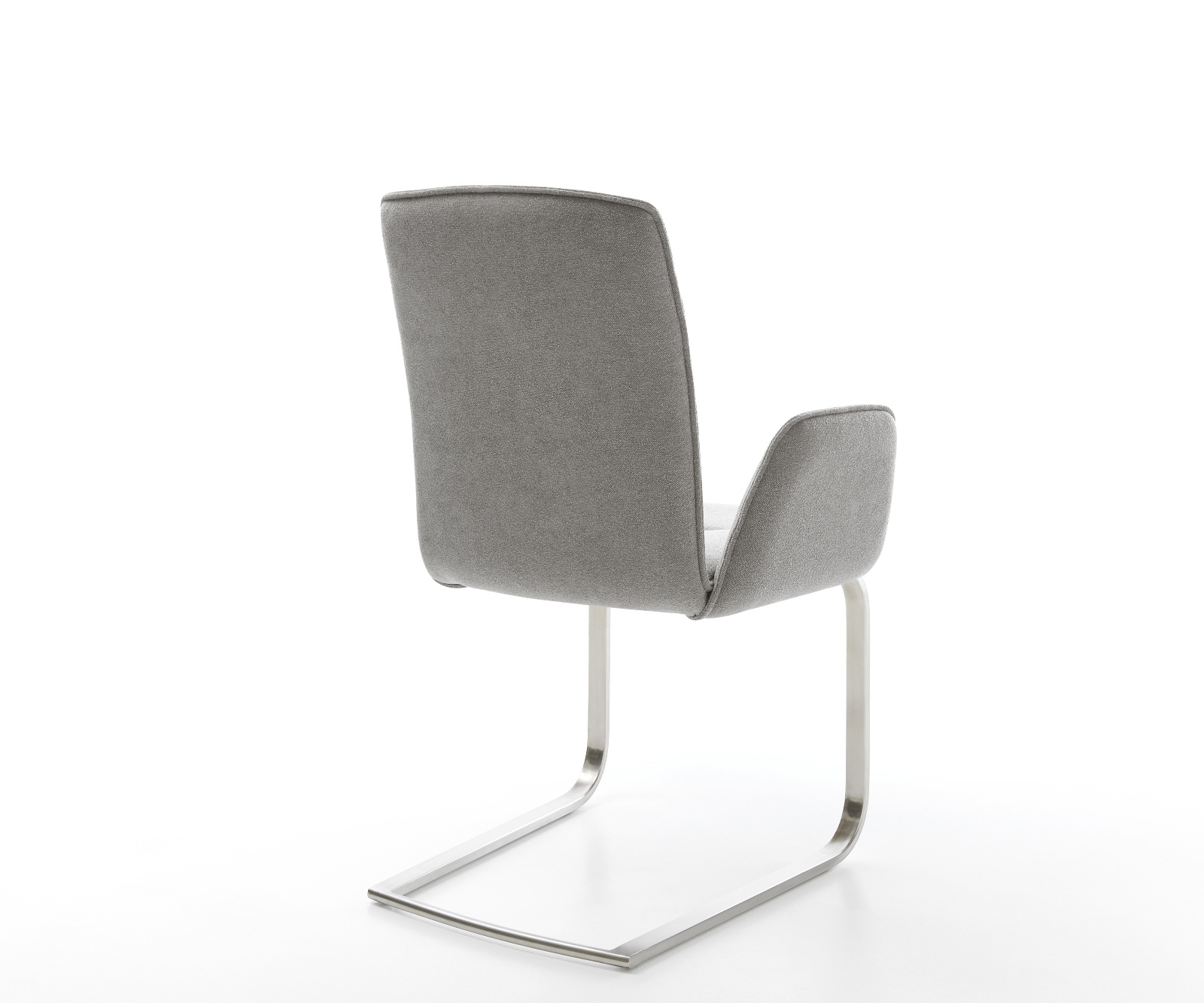 Jídelní židle Vinja-Flex tkanina Měkký šedá jídelní židle plochý nerezová ocel - Obrázek 5