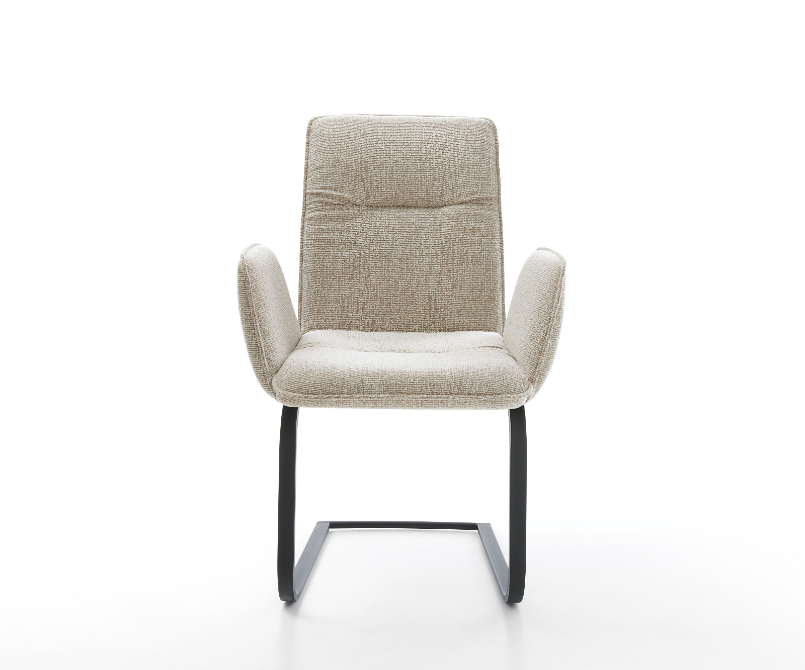 Jídelní židle Vinja-Flex látka Měkký béžová jídelní židle plochá černá - Obrázek 2