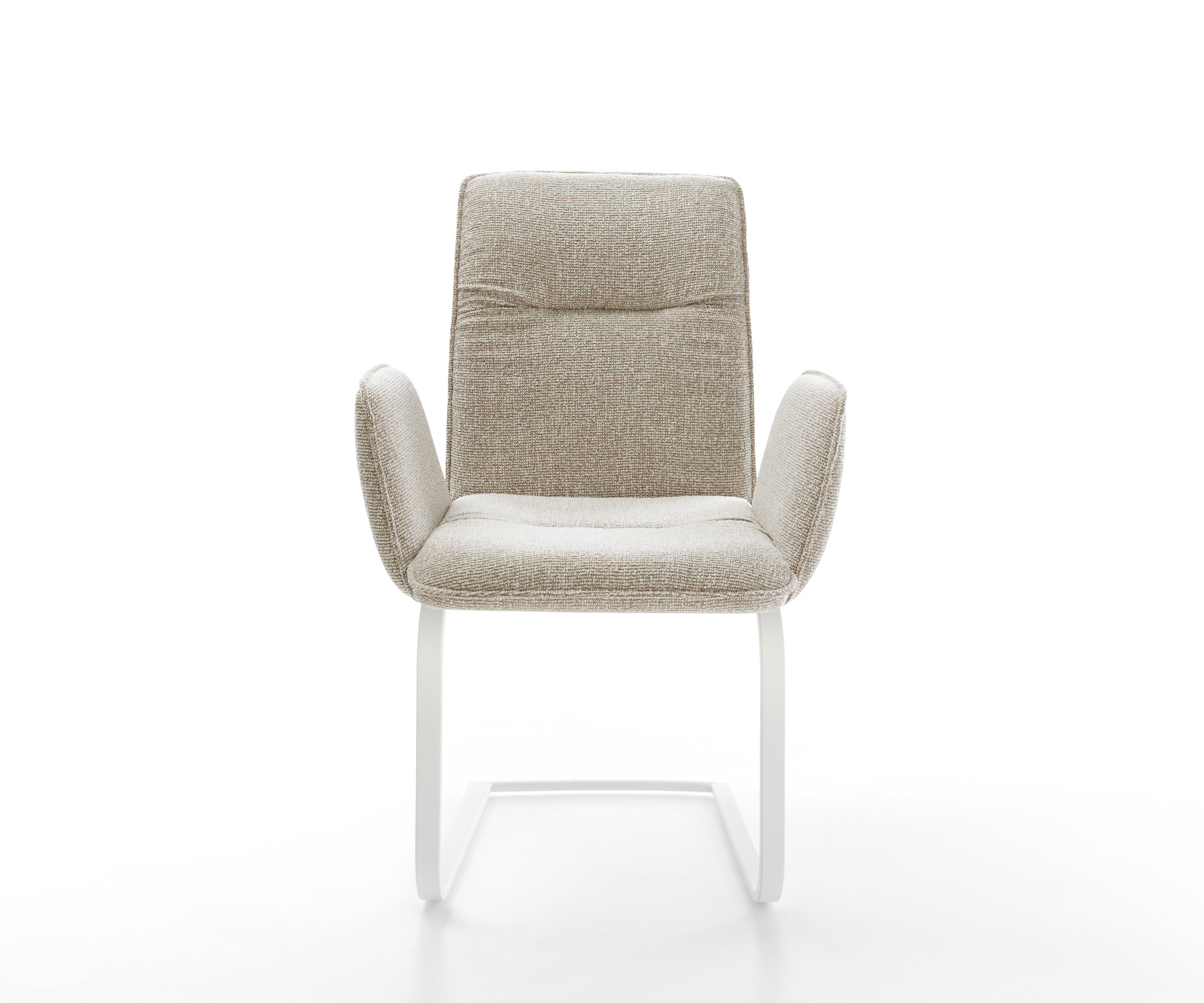 Jídelní židle Vinja-Flex látka Měkký béžová jídelní židle plochá bílá - Obrázek 2