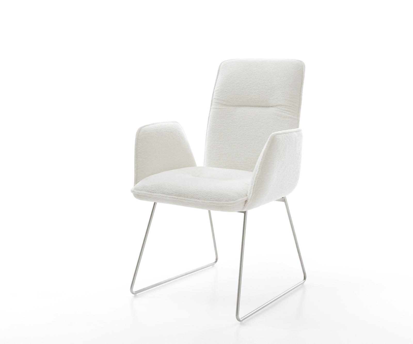 Jídelní židle Vinja-Flex bouclé měkký béžová tenká podnož nerezová ocel