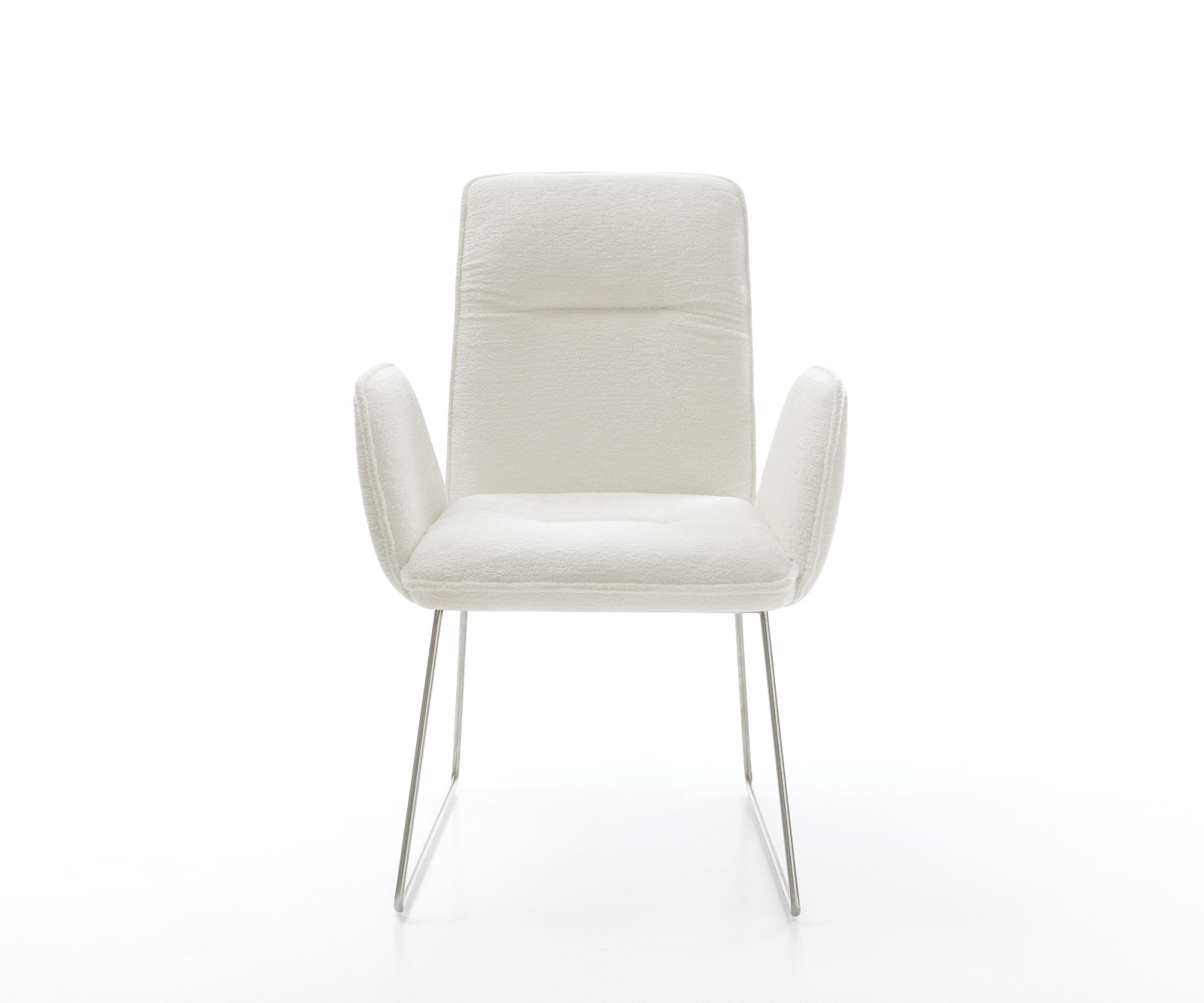 Jídelní židle Vinja-Flex bouclé měkký béžová tenká podnož nerezová ocel - Obrázek 2