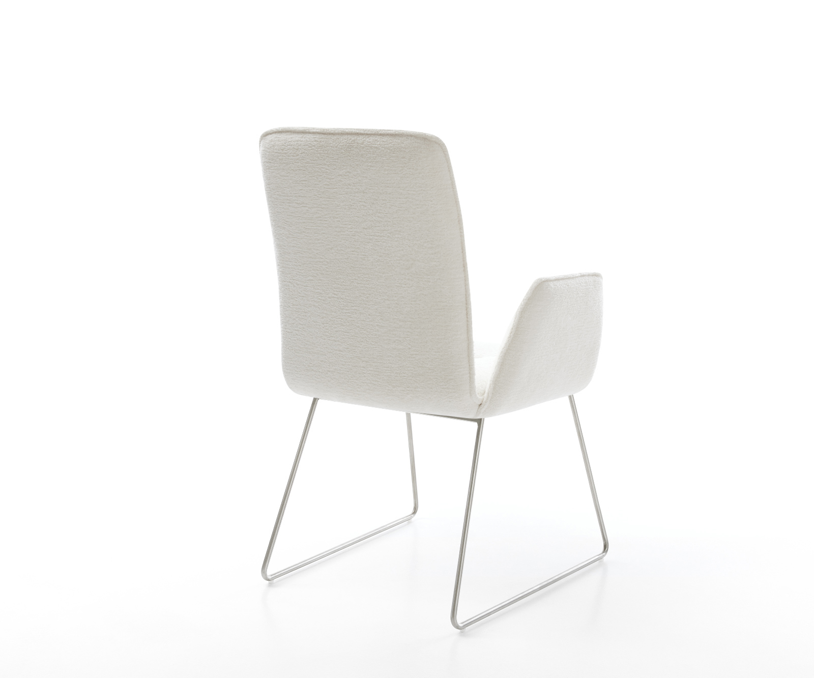 Jídelní židle Vinja-Flex bouclé měkký béžová tenká podnož nerezová ocel - Obrázek 5