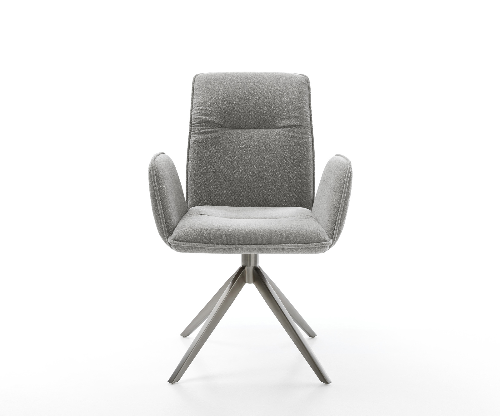 Jídelní židle Vinja-Flex látka Měkký šedá křížová podnož široká grafitová 360° otočný houpací funkce - Obrázek 2