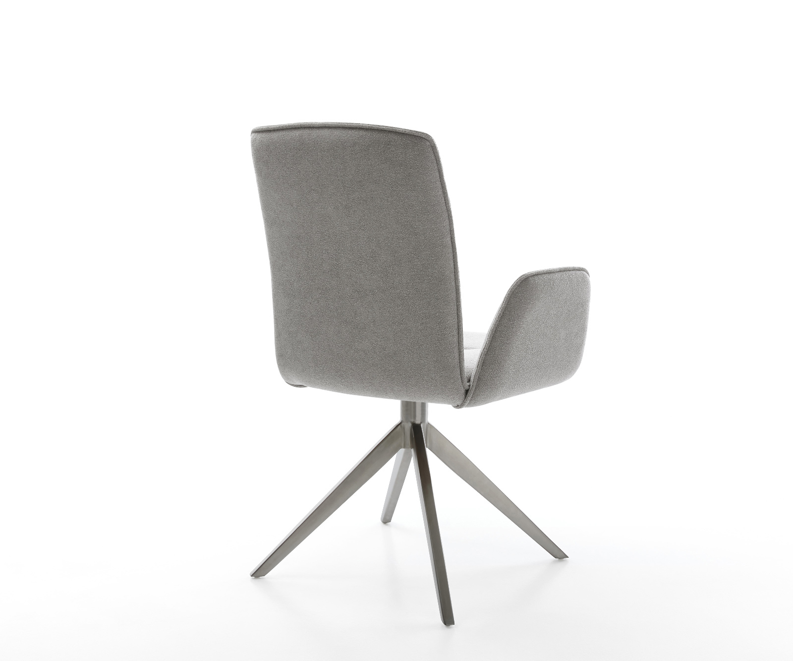 Jídelní židle Vinja-Flex látka Měkký šedá křížová podnož široká grafitová 360° otočný houpací funkce - Obrázek 5