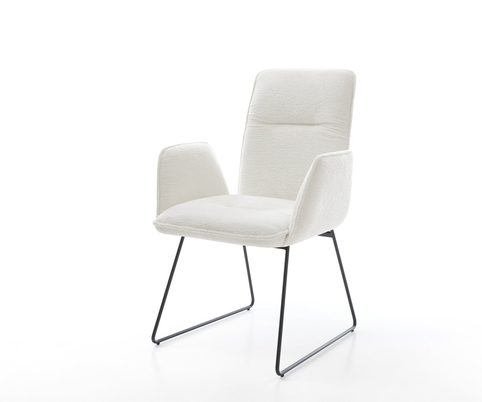 Jídelní židle Vinja-Flex bouclé měkký béžová tenká podnož černá