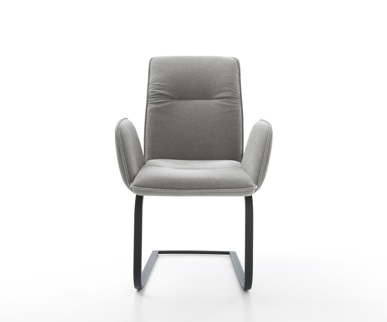 Jídelní židle Vinja-Flex strukturovaná látka Měkký šedá jídelní židle plochá černá - Obrázek 2