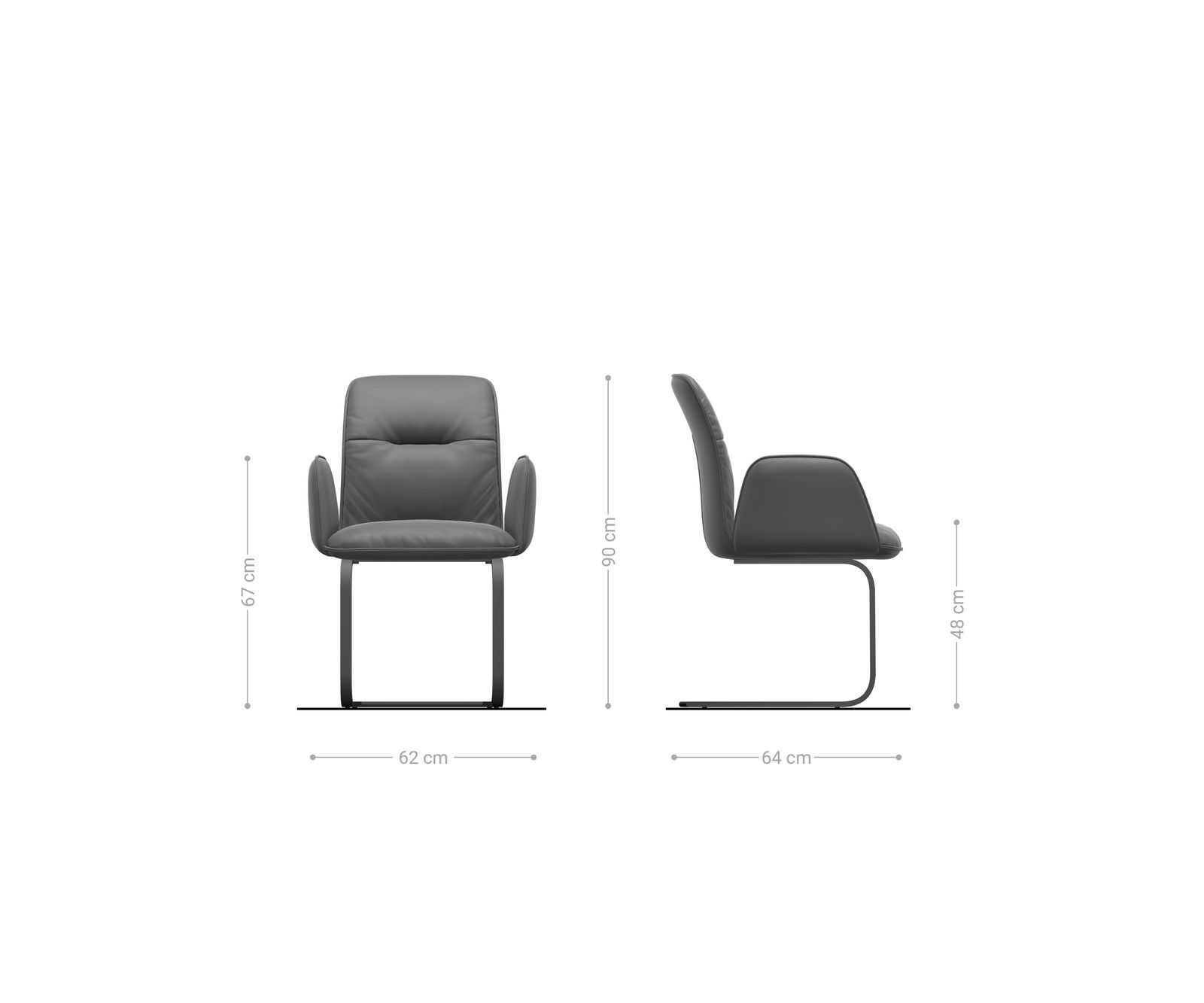 Jídelní židle Vinja-Flex látka Měkký šedá jídelní židle plochý Titanová barva - Obrázek 6