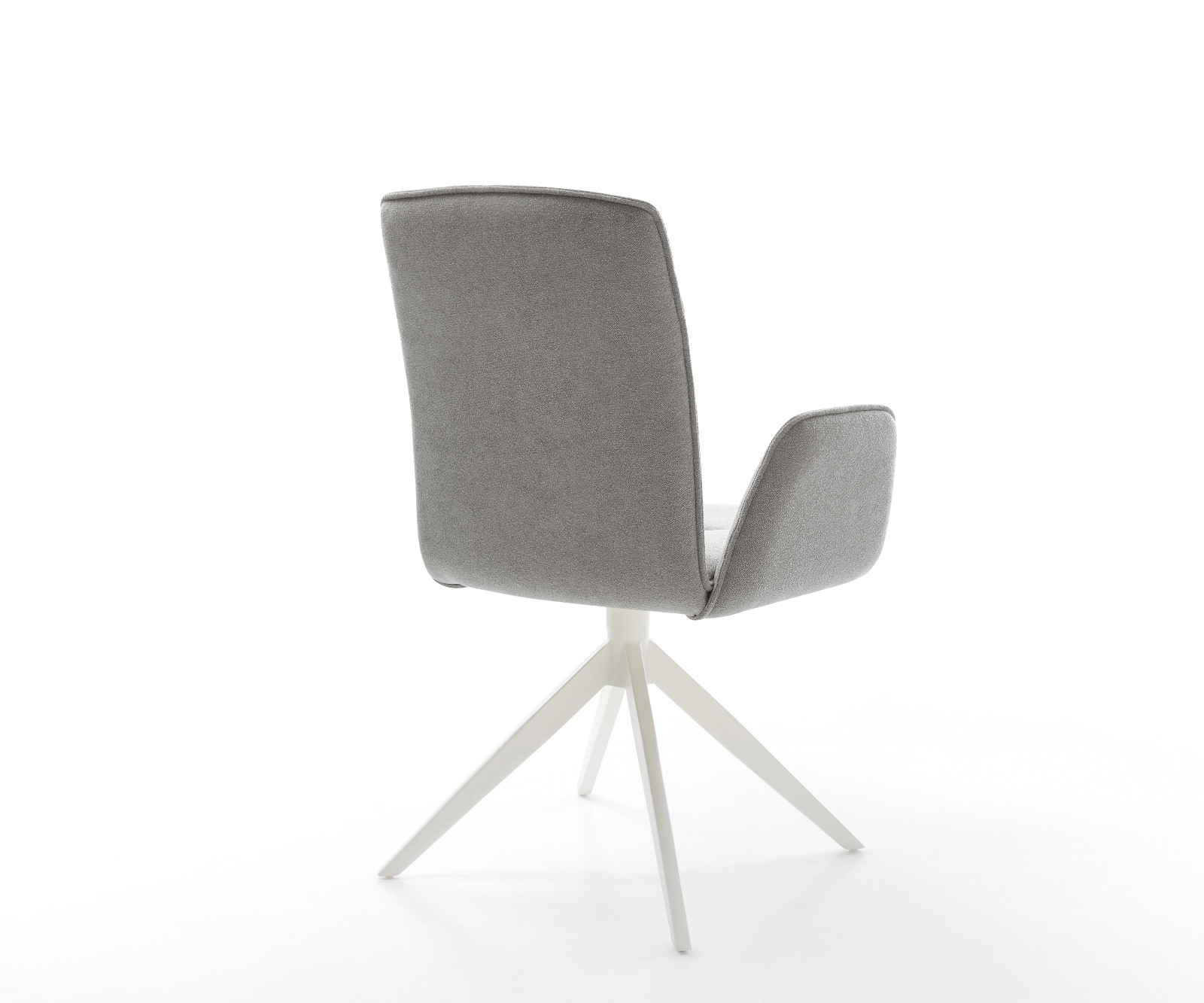 Jídelní židle Vinja-Flex strukturovaná látka Měkký šedá křížová podnož široká bílá 360° otočný houpací funkce - Obrázek 5