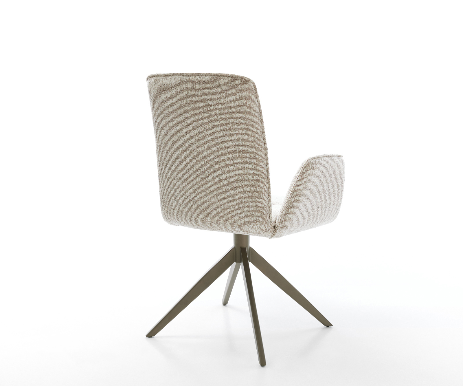 Jídelní židle Vinja-Flex látka Měkký béžová křížová podnož široká Titanová barva 360° otočný houpací funkce - Obrázek 5