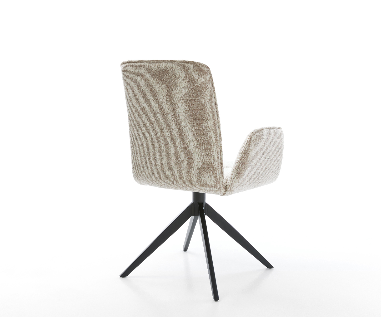 Jídelní židle Vinja-Flex látka Měkký béžová křížová podnož široká černá 360° otočný houpací funkce - Obrázek 5