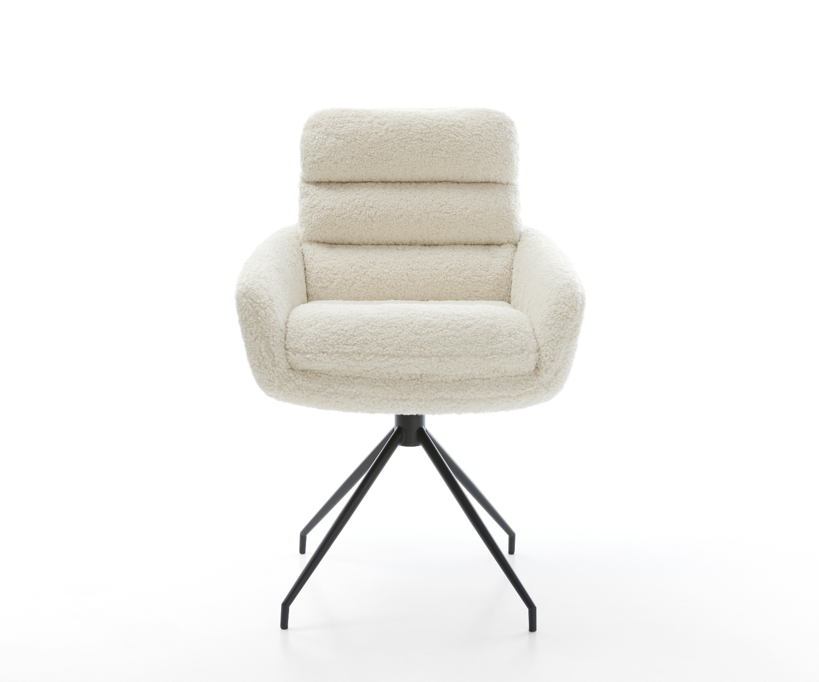 Jídelní židle Abelia-Flex s područkami plyšový manšestr béžová křížová podnož zúžená černá - Obrázek 2