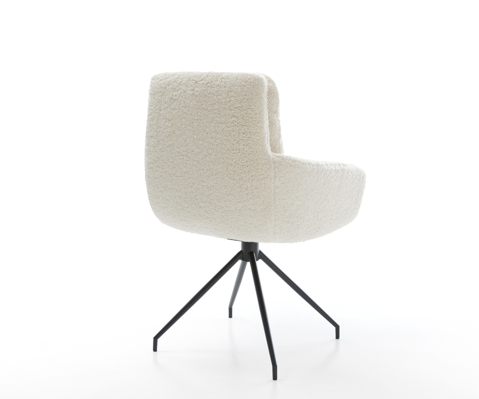 Jídelní židle Abelia-Flex s područkami plyšový manšestr béžová křížová podnož zúžená černá - Obrázek 5